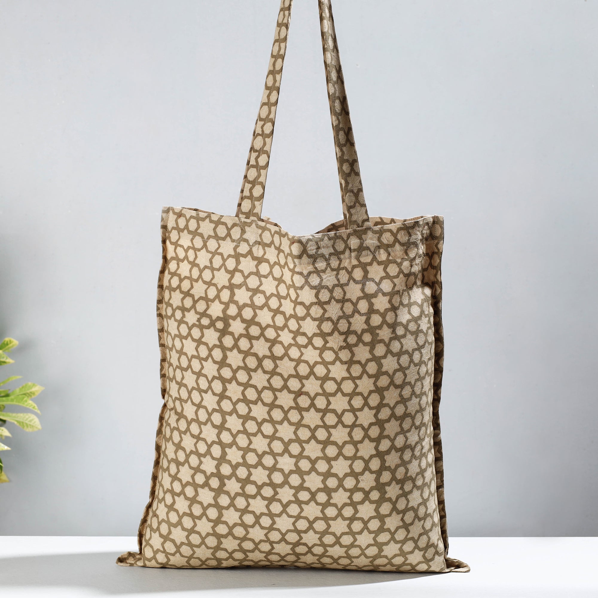 PITCHUKA SRINIVAS KALAMKARI PEDANA Beige - Pedana Kalamkari Block Printed Cotton Shopping Bag