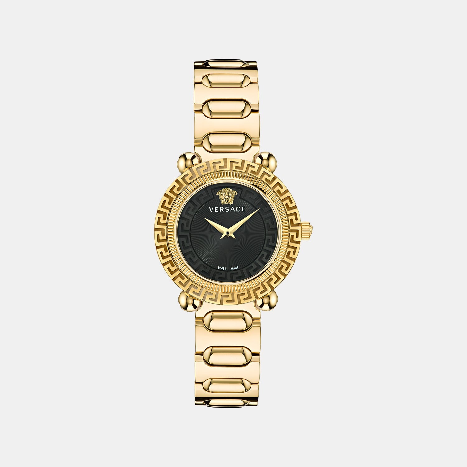 Versace Greca Women Quartz Black Dial Analog Stainless Steel Watch VE6I00523