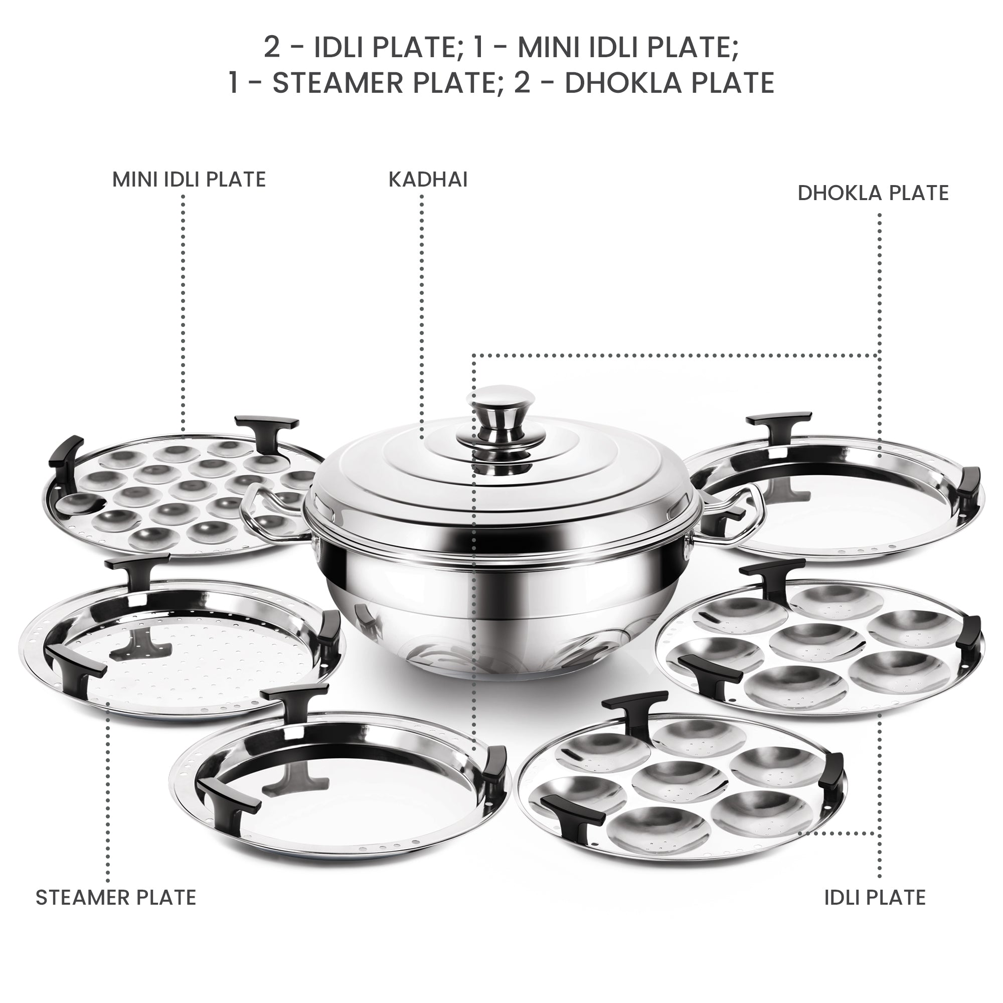 Multi Kadhai With Lid (Milton Procook) – Silver - view 7