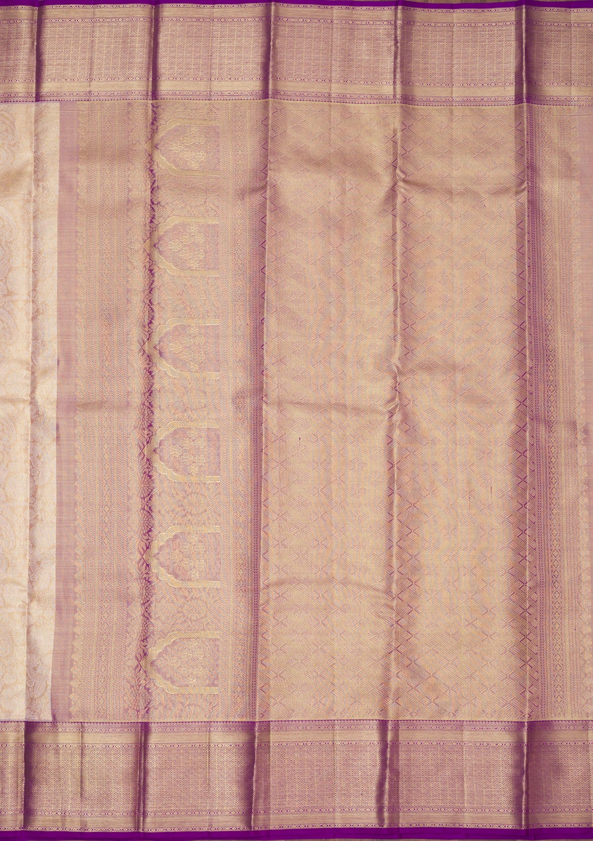 Koskii Beige Zariwork Pure Silk Saree – Women's - view 6