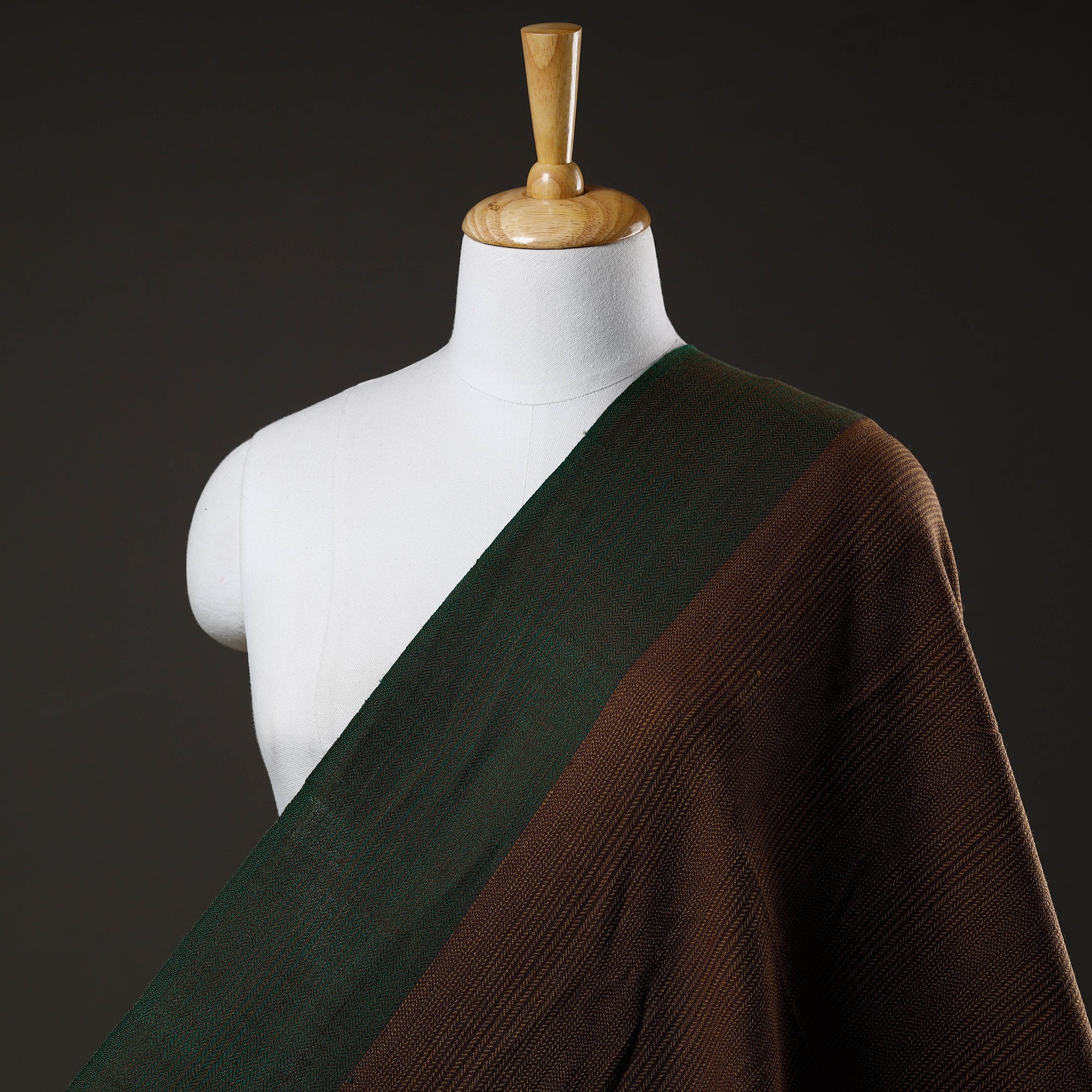 KILMORA Brown - Kumaun Handwoven Merino Woollen Fabric - view 2