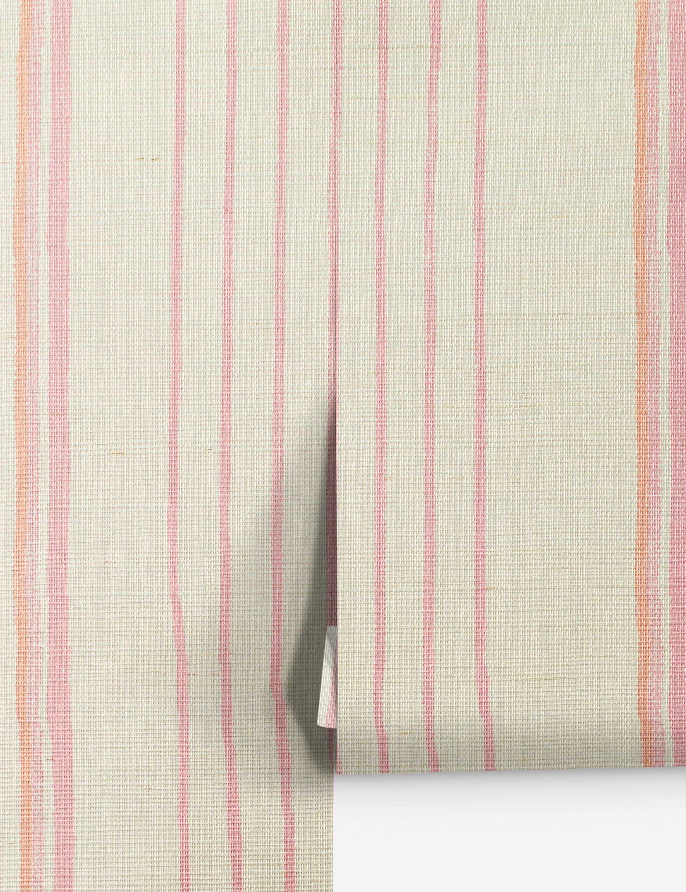 Lulu and Georgia Two Tone Stripe Grasscloth Wallpaper By Nathan Turner