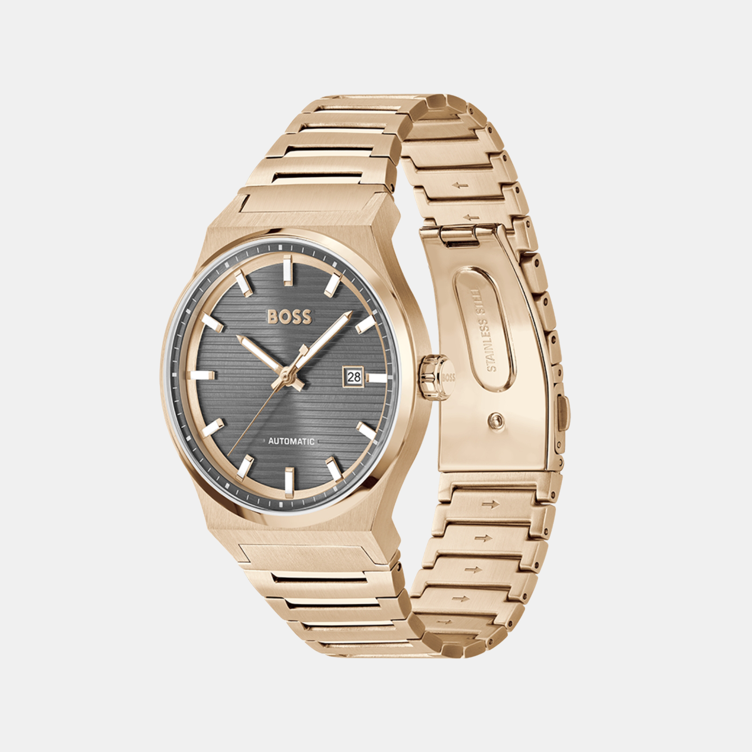 Boss Candor Men Automatic Grey Dial Analog Stainless Steel Watch 1514185 - view 2