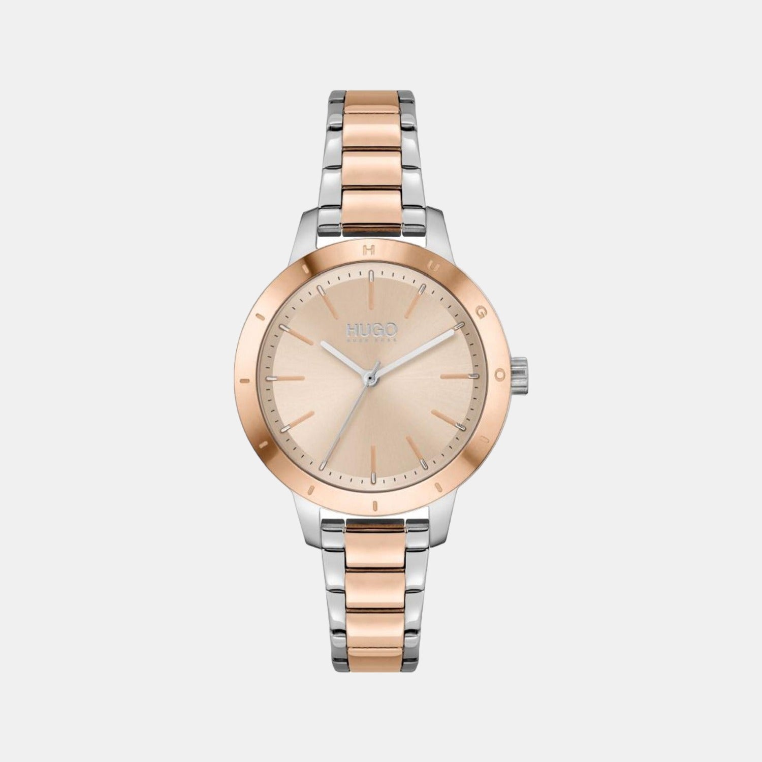 Boss Friend Women Quartz Rose Gold Dial Analog Stainless Steel Watch 1540106