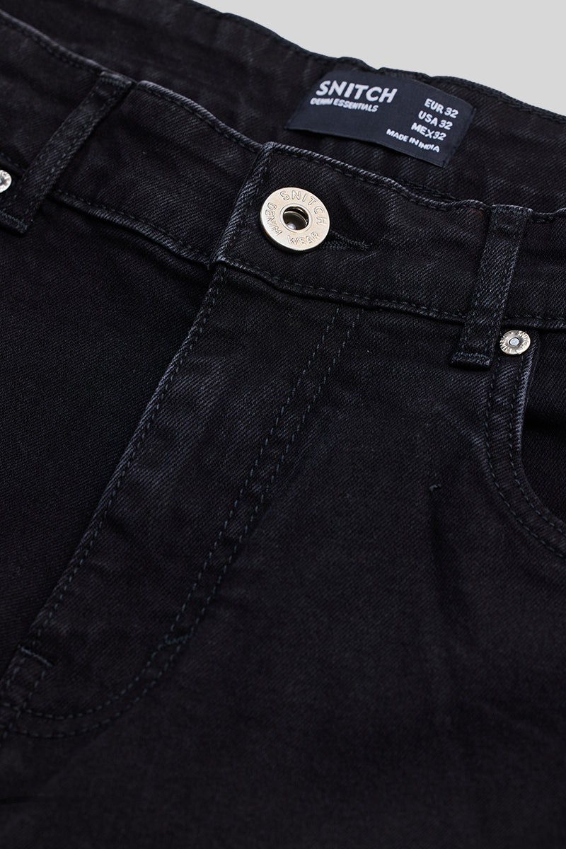 SNITCH Black Distressed Slim Fit Jeans - view 2