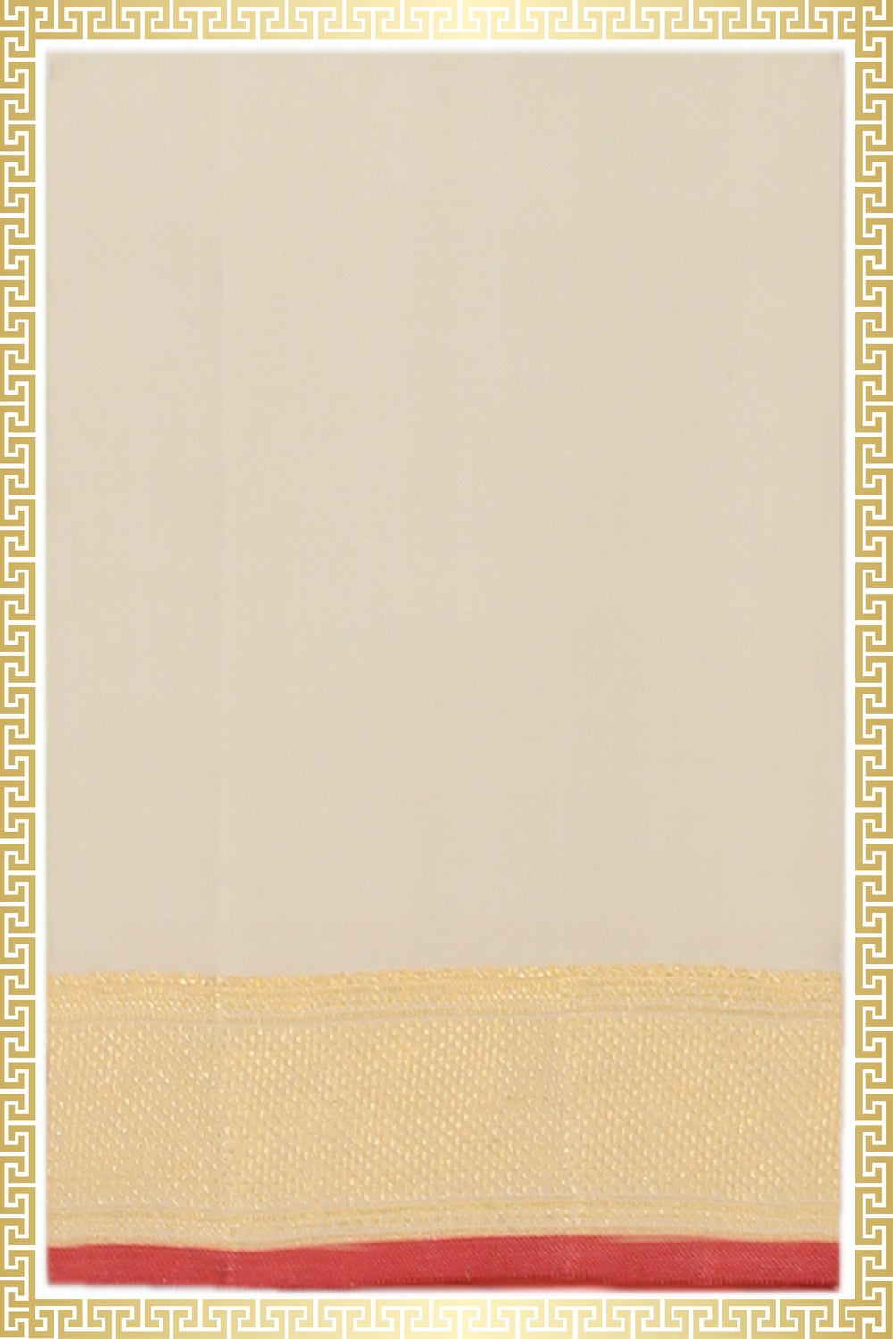 Kalanjali Kanchi Silk Off-White Dhoti With Kanduva (8 X 4)