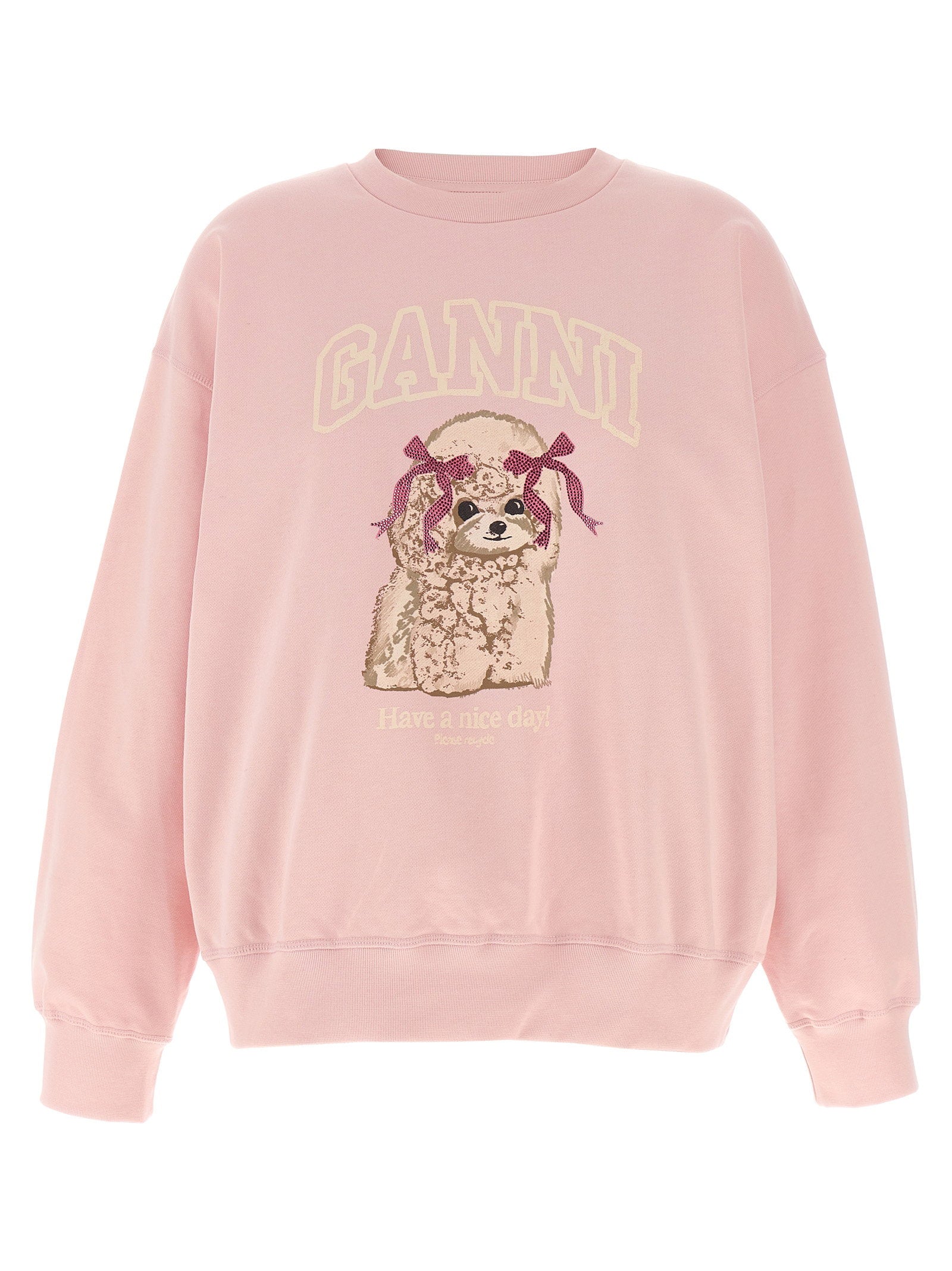 Ganni Front Print Sweatshirt – 100% organic cotton