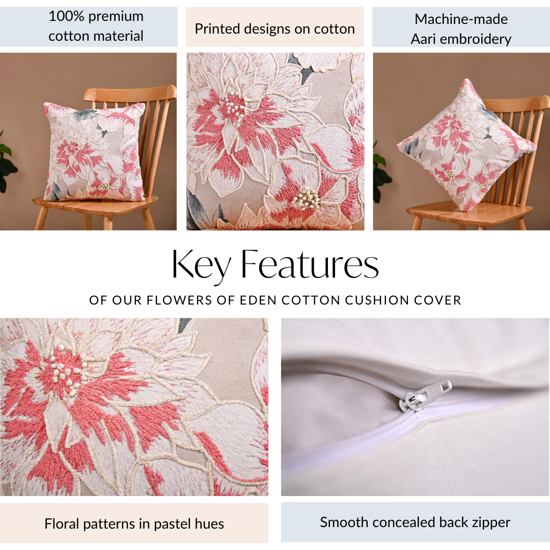 Nestasia Flowers Of Eden Cotton Cushion Cover 40x40 cm - view 5