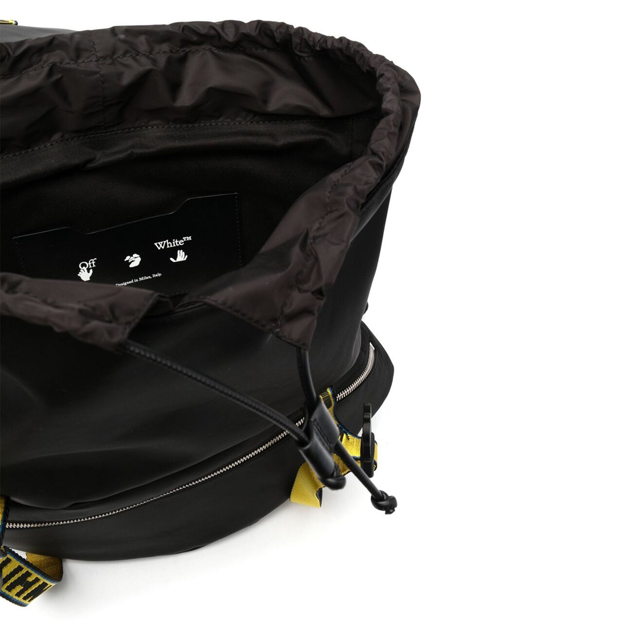 Off-White Industrial Logo Black Yellow Backpack - view 3
