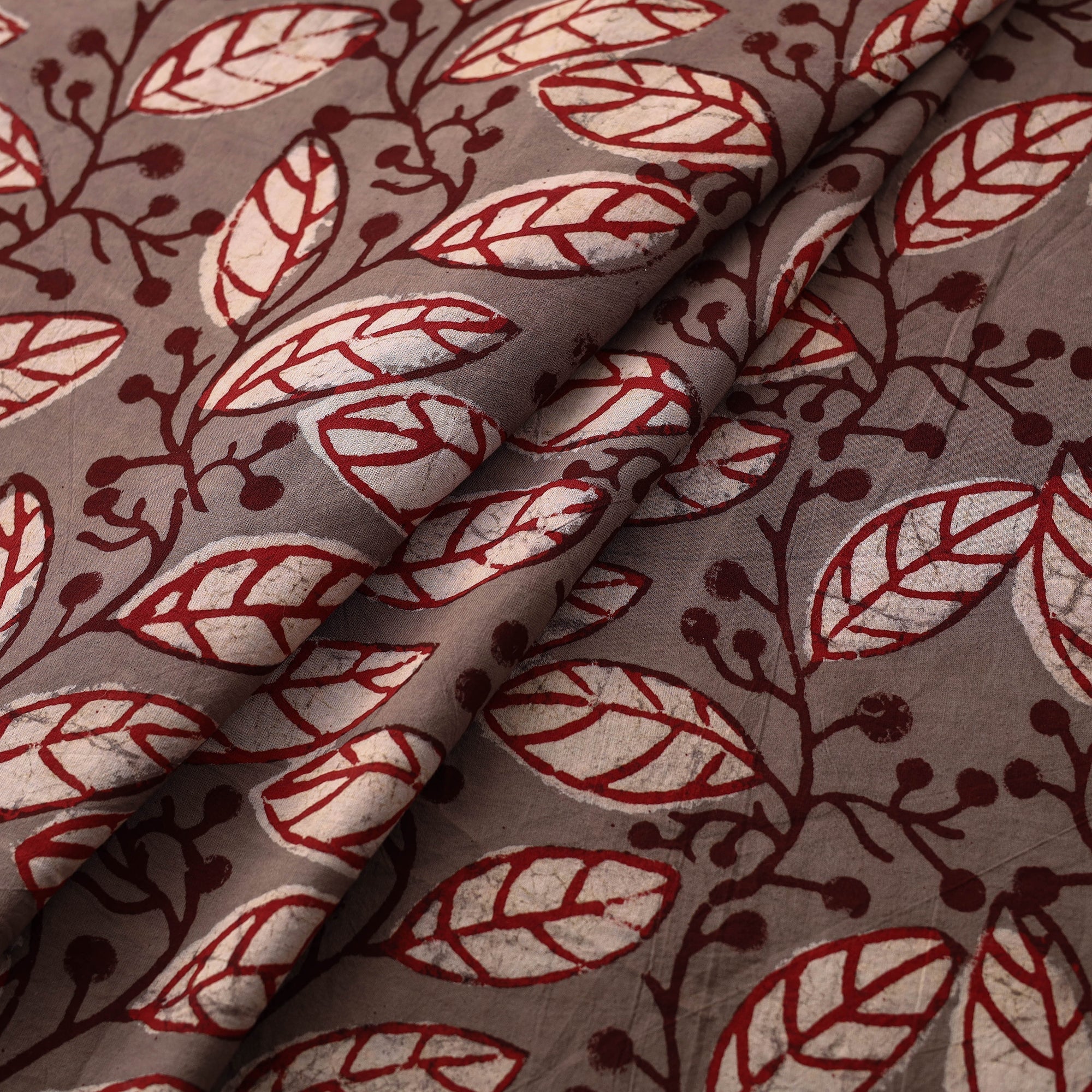 BINDAAS UNLIMITED Brown - Bindaas Natural Dyed Cotton Block Print Fabric 10 - view 2