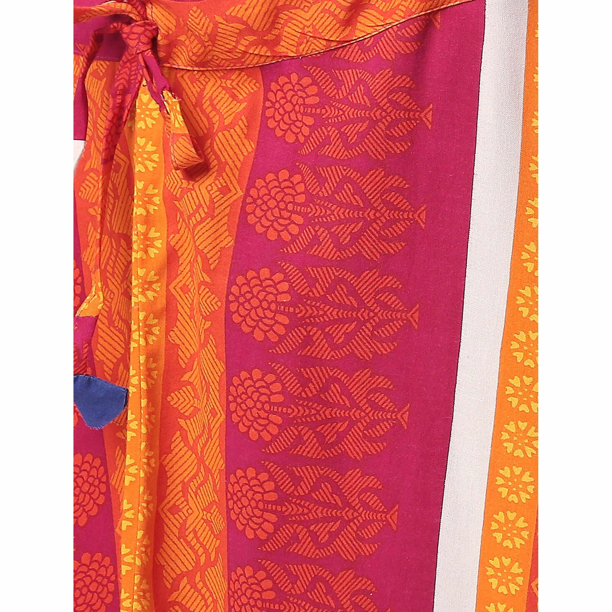 BlackTree glowing-off-white-colored-partywear-embroidered-cotton-kurti-skirt-set-41536 - view 2