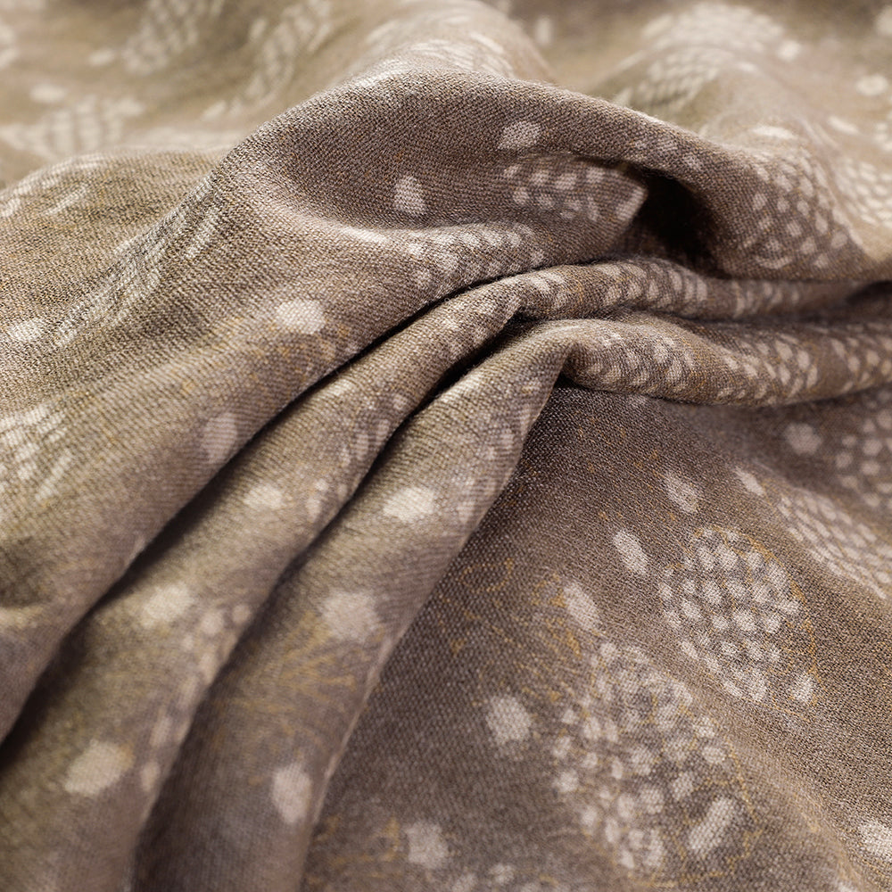 SOUTH KARGHA Brown - Kutchi Woolen Akola Hand Block Printed Fabric
