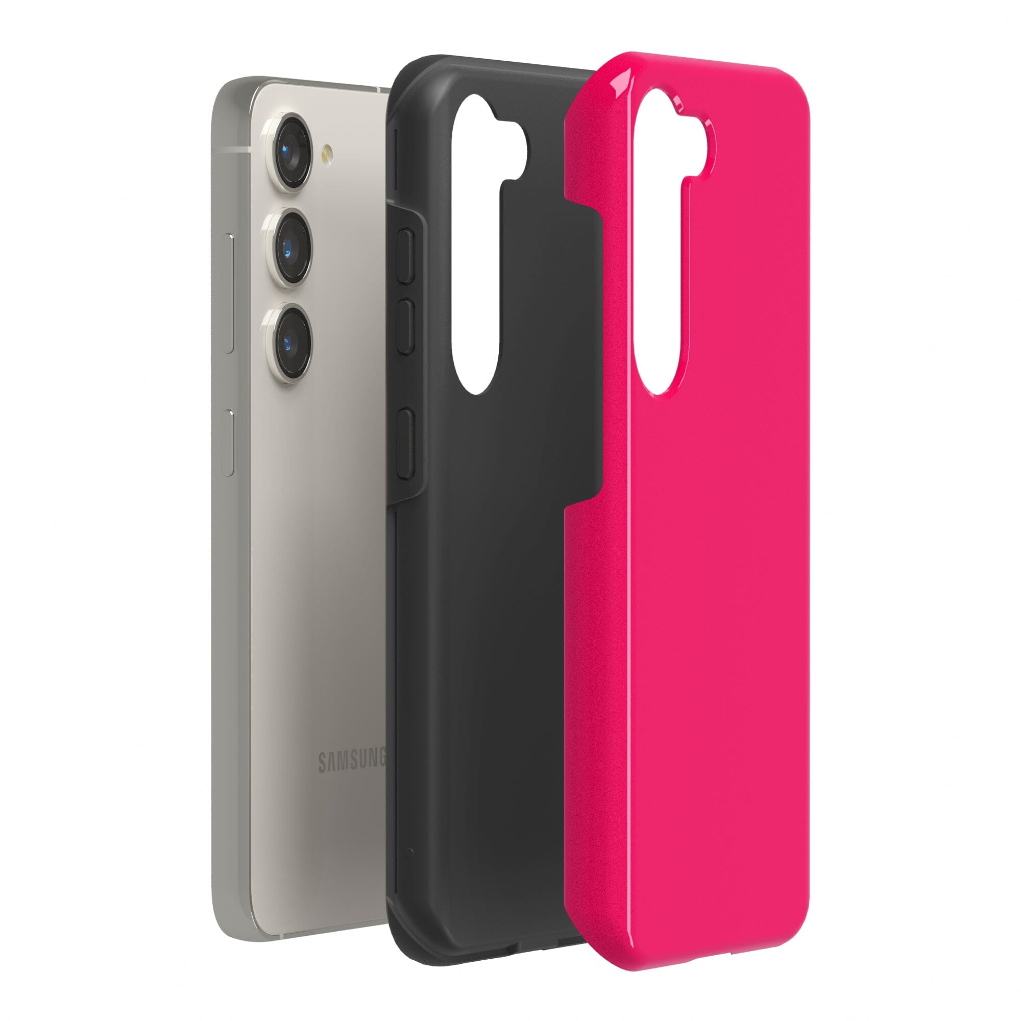 Casetry Think Pink | Solid Neon Pink Samsung Case - view 12
