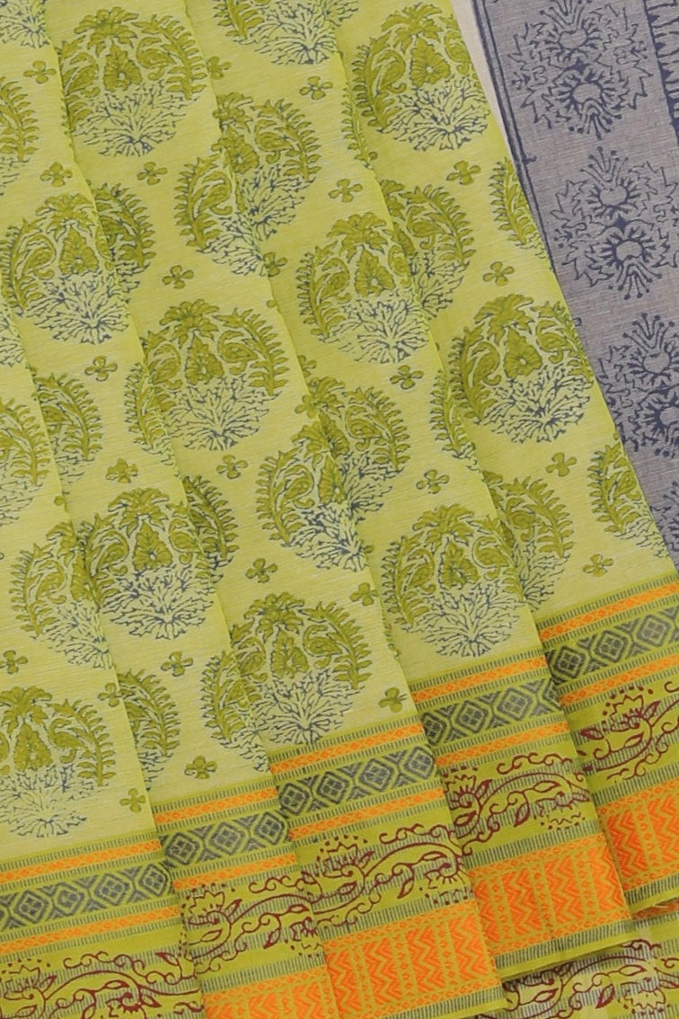Kalanjali Ethnics Hand block printed cotton saree
