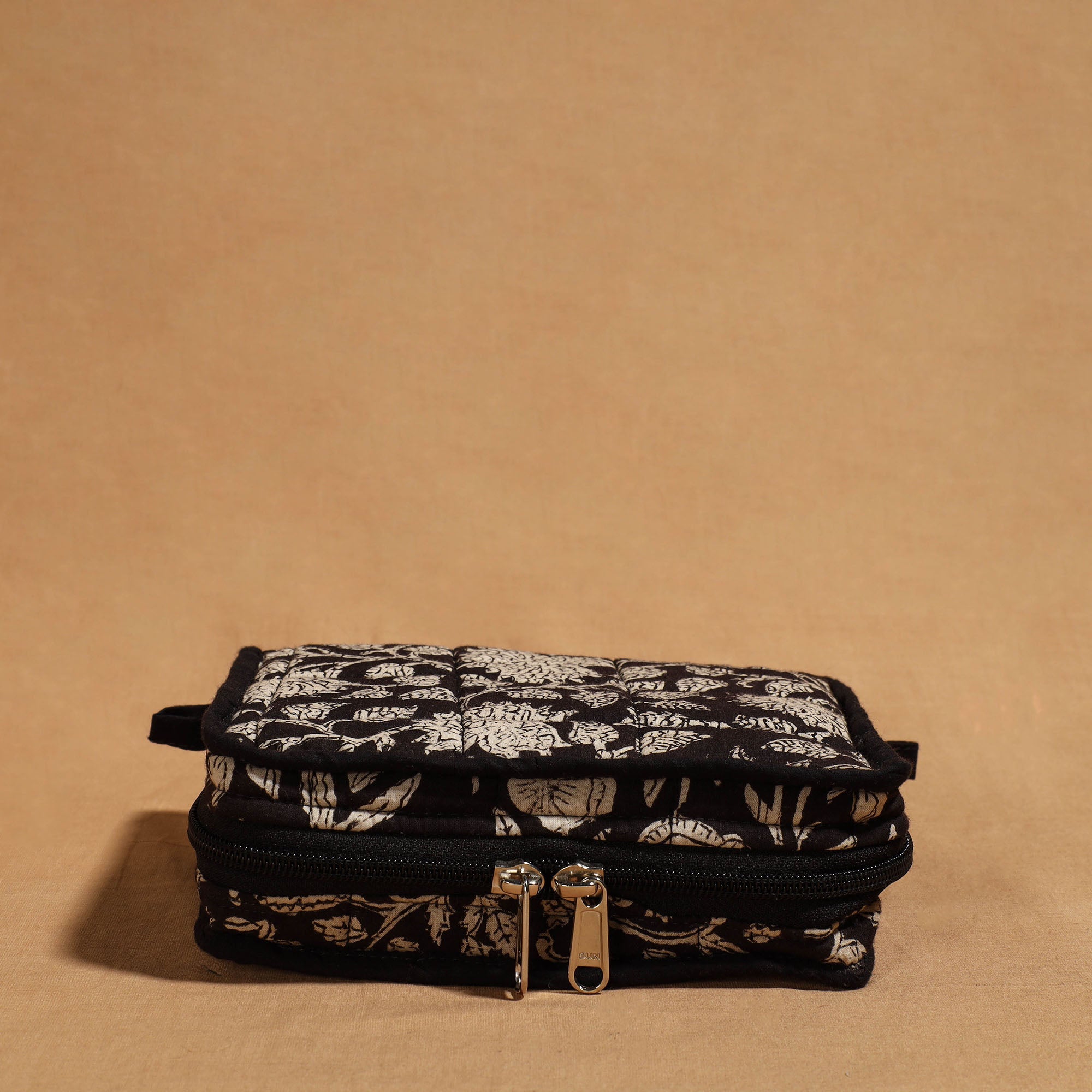 NOORI BAZAR Black - Handmade 4 Pockets Cotton Jewelry Bag 07