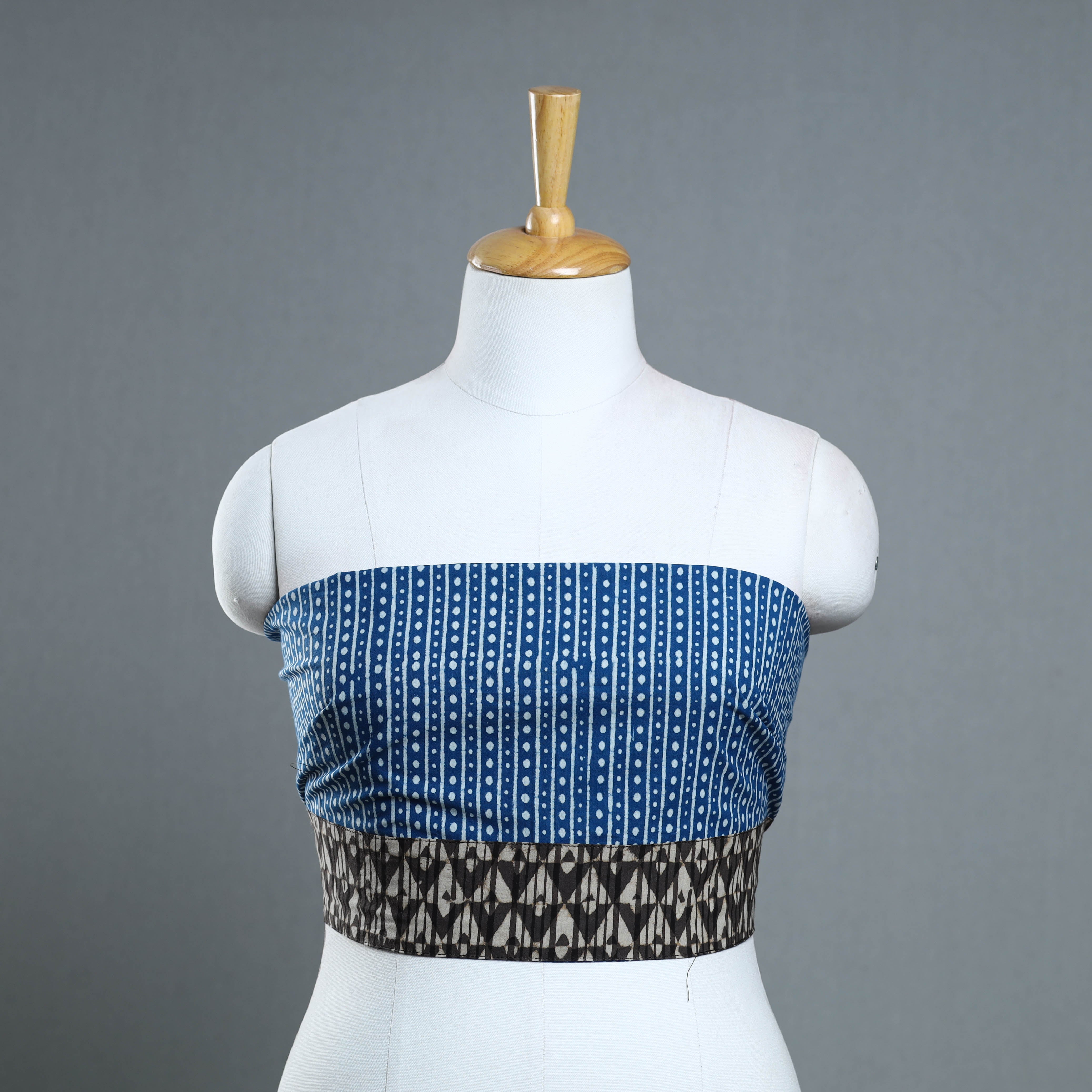 NOORI BAZAR Blue - Block Print Cotton Pipad Blouse Piece 135