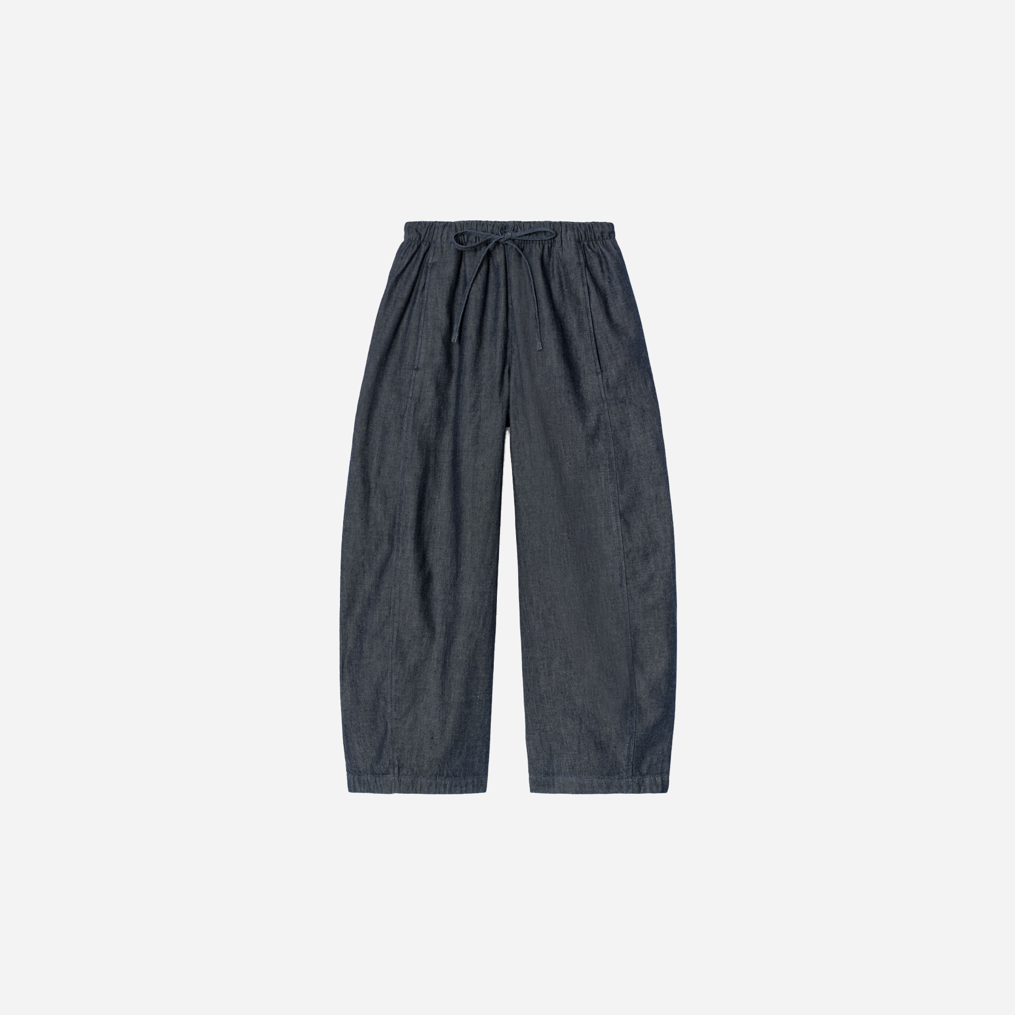 Cos Barrel-Leg Denim Drawstring Pants – Dark Blue