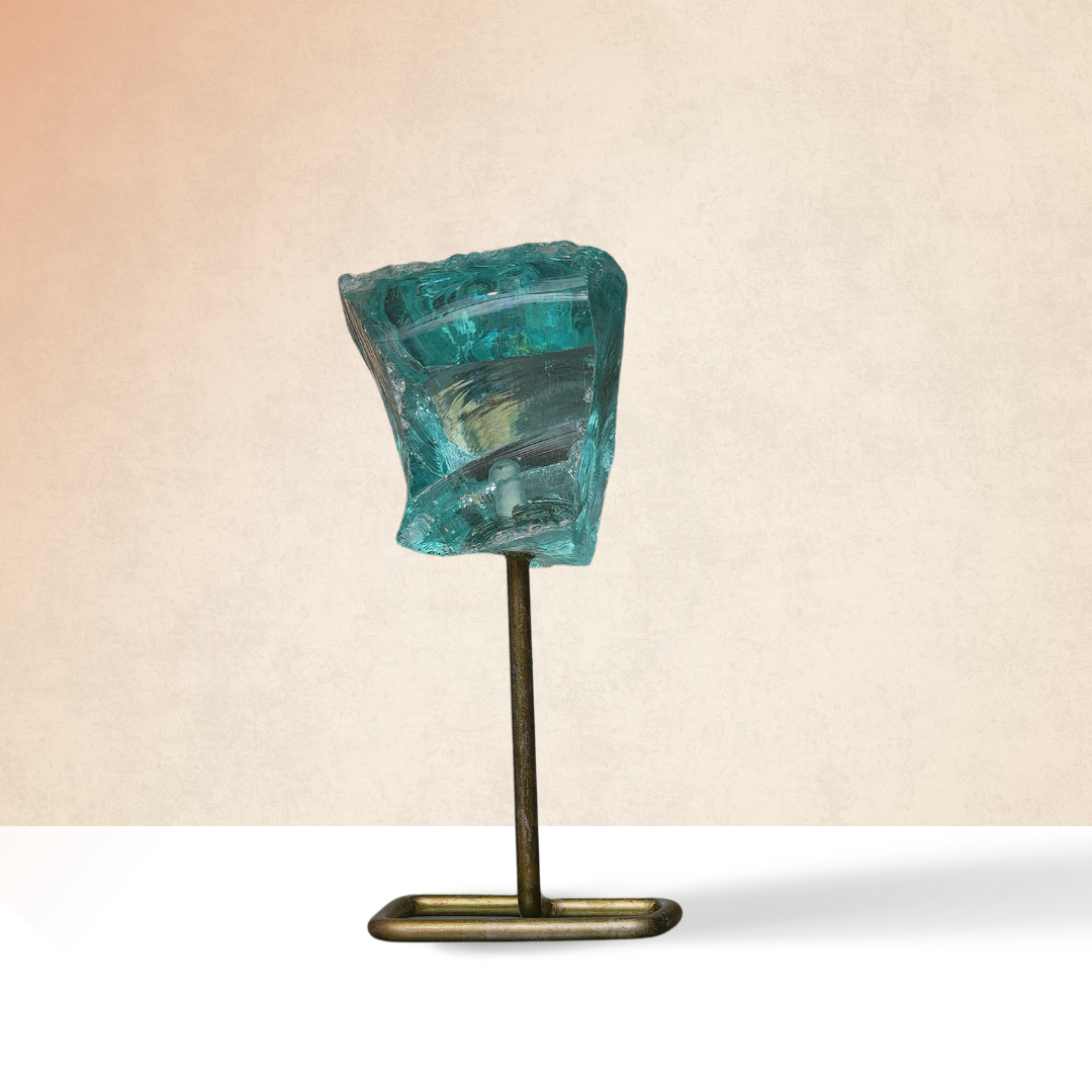 Gemsmantra Aqua Obsidian Raw Stone Stand