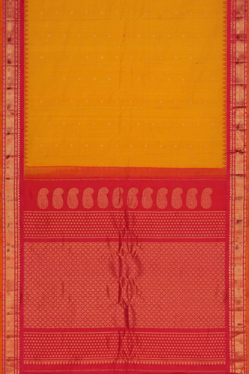 Kalanjali Gadwal Yellow Saree – Women's - view 3