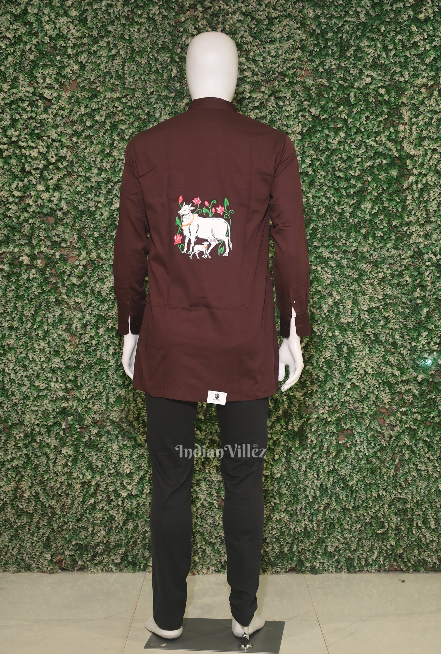 IndianVillèz Coffee Hand-Painted Pattachitra Kurta - view 2