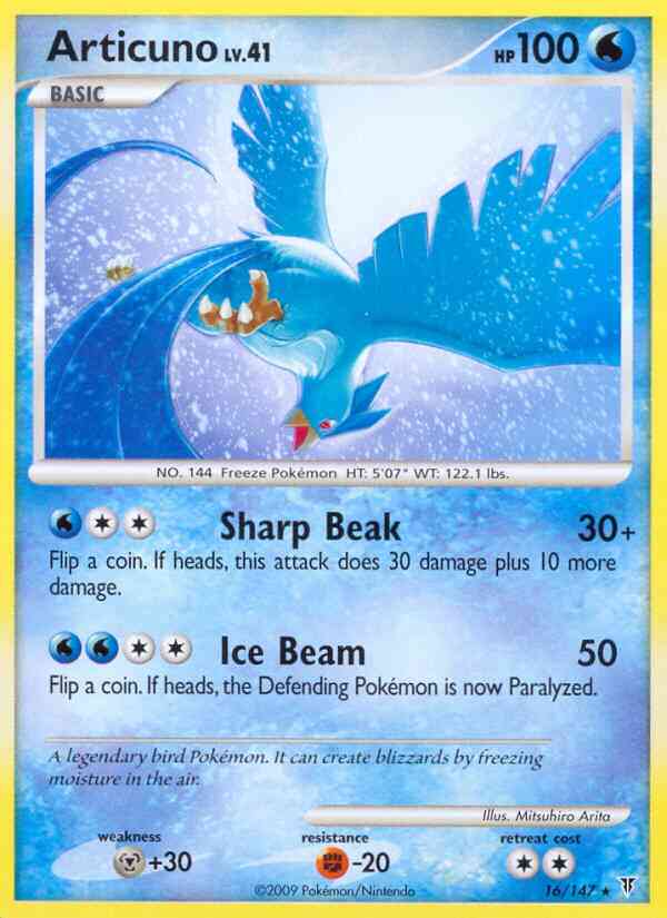 Rare pl3-16 reverse – Pokémon Articuno - 16/147 - Rare [pl3-16] [Reverse Holo]