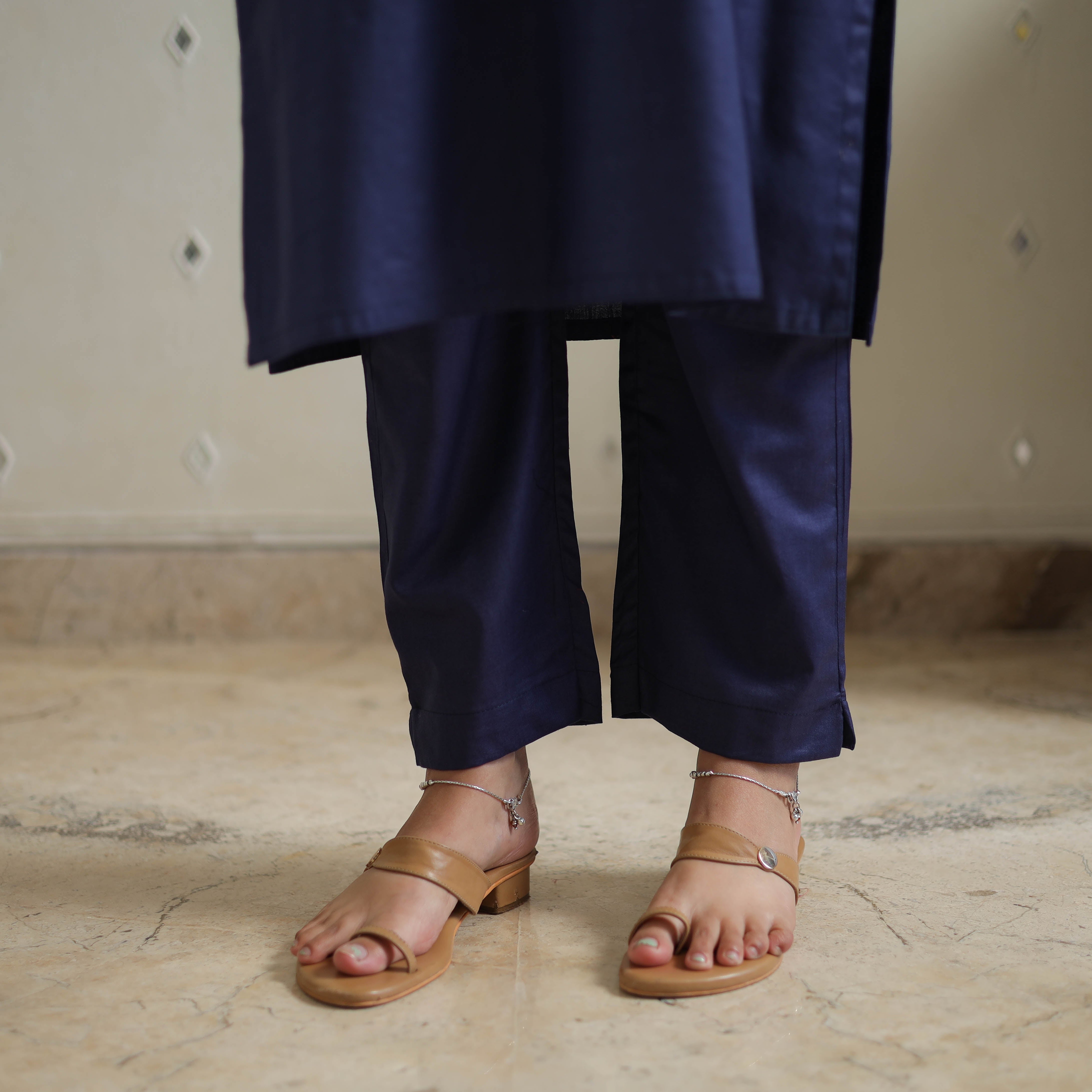 ITOKRI CASUALS Blue - Bhagalpuri Linen Cotton Plain Kurta Set 05 - view 6