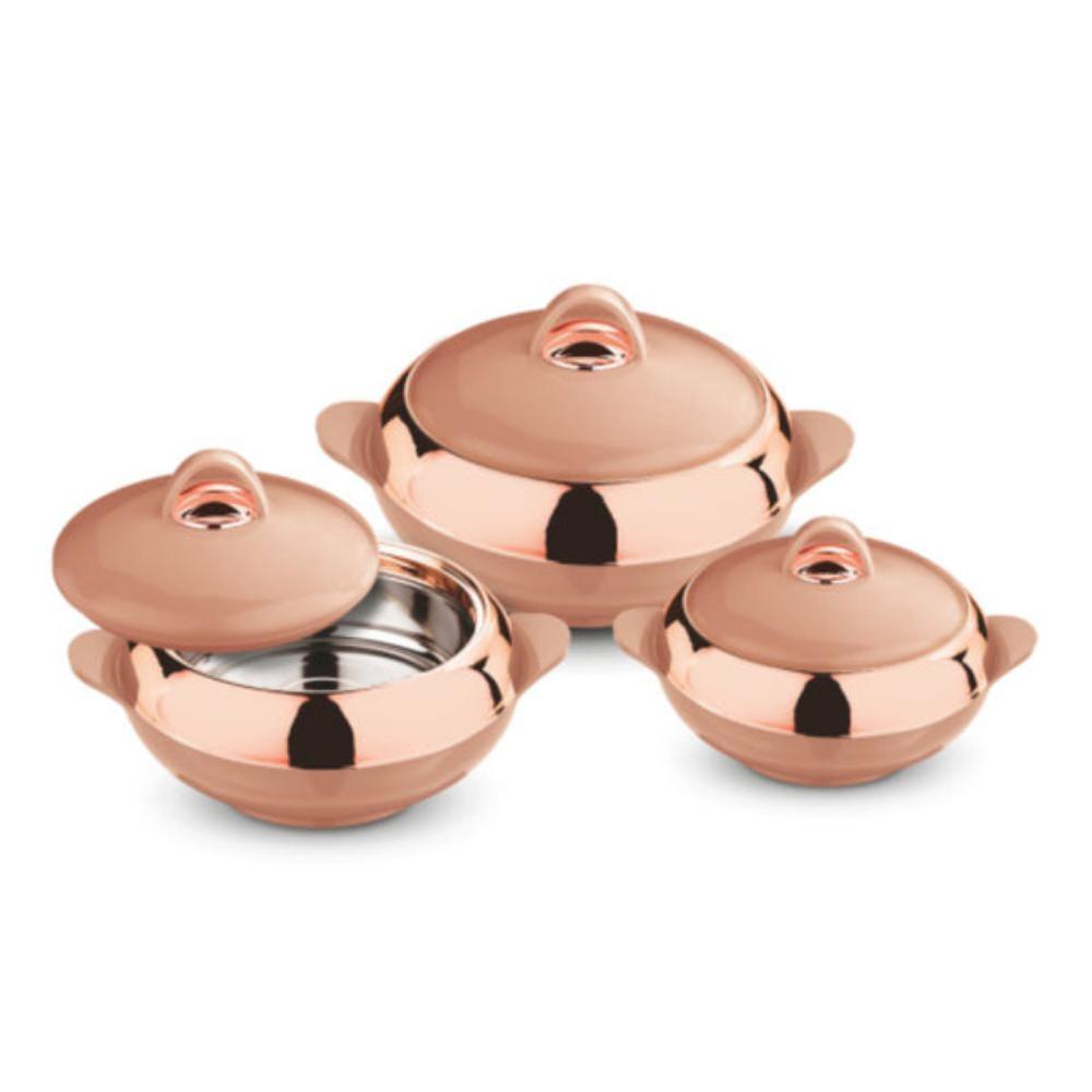 RasoiShop NAVRATRI COMBO #9 - Softel Thermosteel 500 ml Flask + Asian Lotus Chrome Casserole | Set of 3 Pcs - view 3