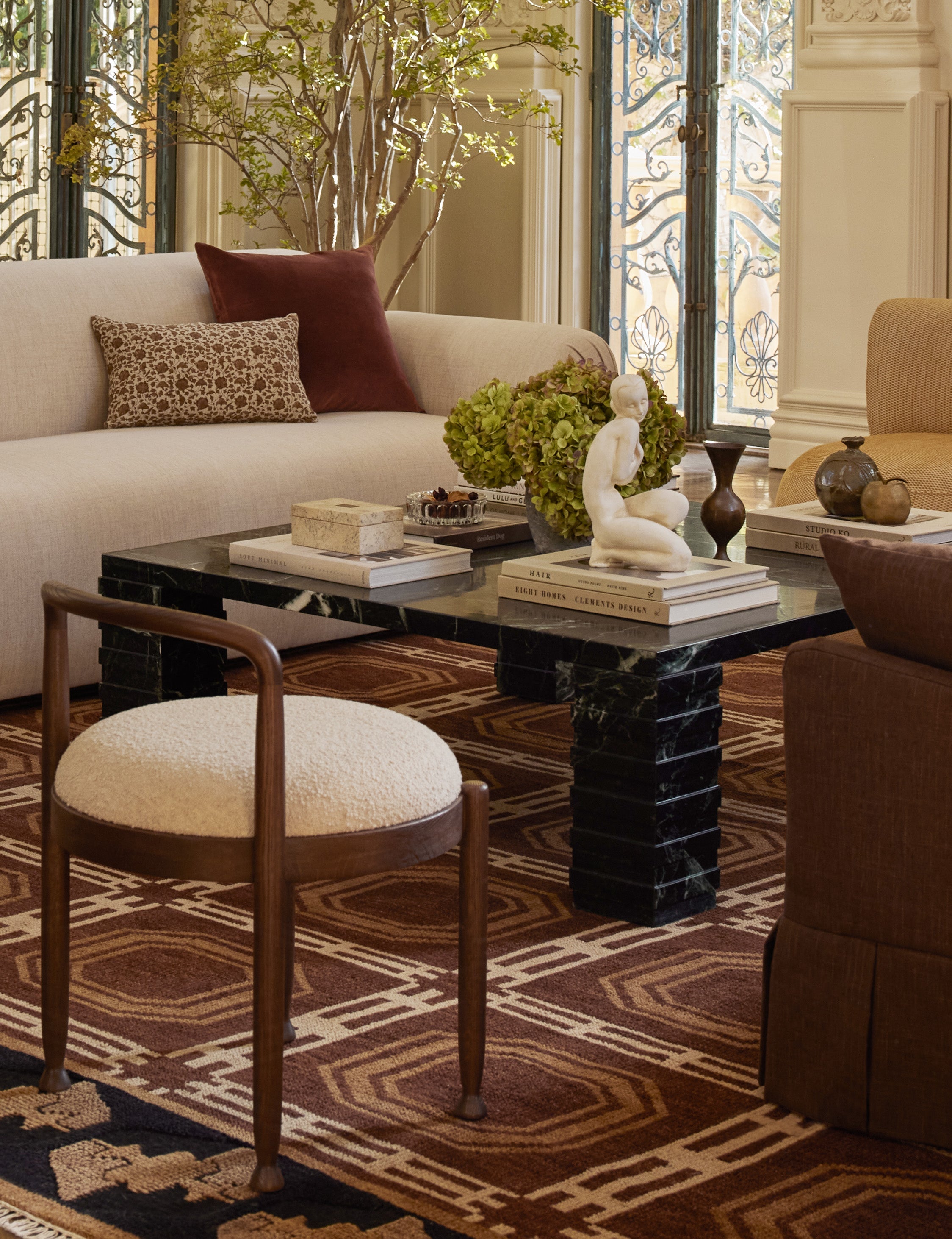 Lulu and Georgia Emeril Square Coffee Table – Green Marble - view 2
