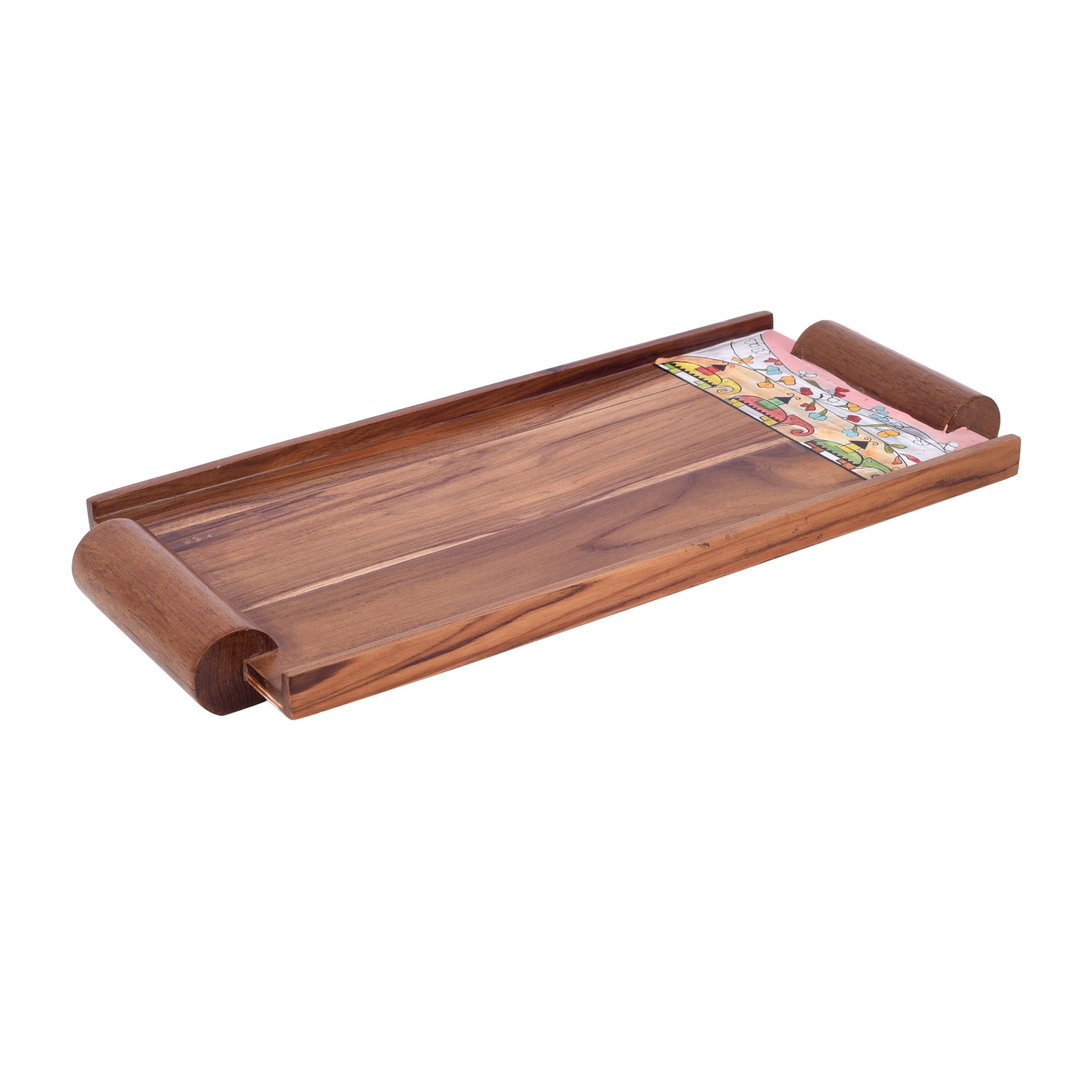 ART CREATIONS BY SUMAN SONTHALIA Brown - Exotic Elephants Handcrafted Serving Tray (16.5x7.5x1.5) - view 5