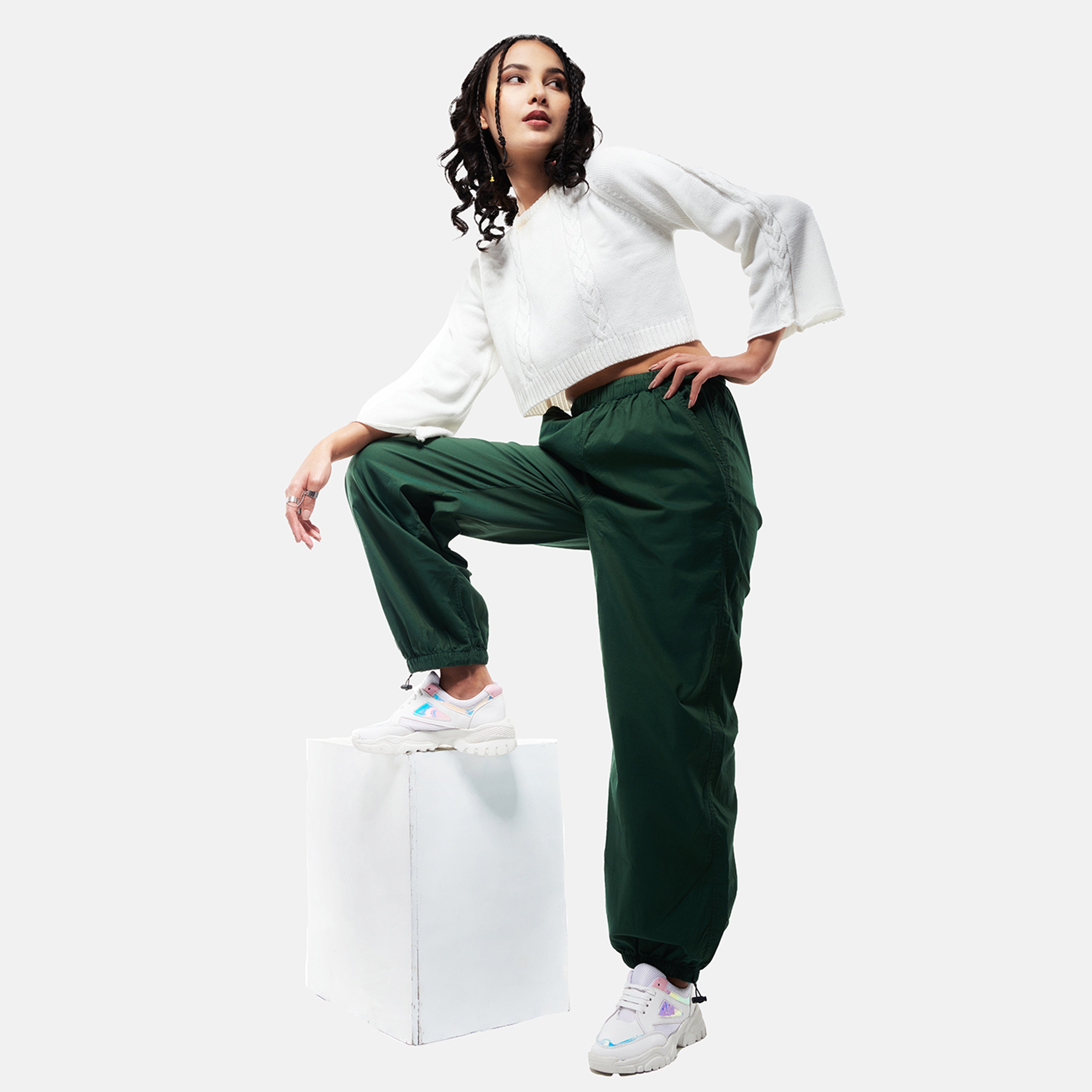 VSCO Green Parachute Pants