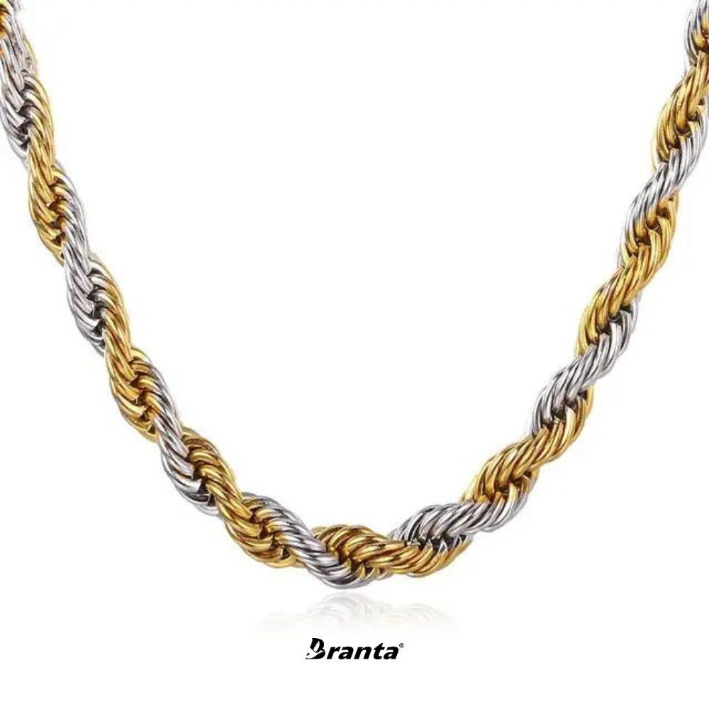Gold silver twist – Branta Men's Gold & Silver Twist Chain (21.5 Inch)
