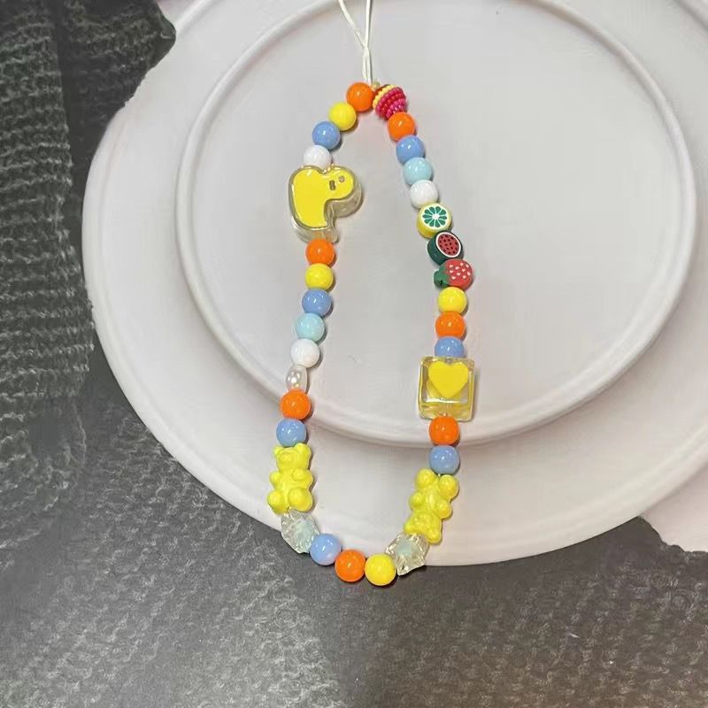 Peeperly Cheerful Teddy Bear Beads Phone Charm - view 3