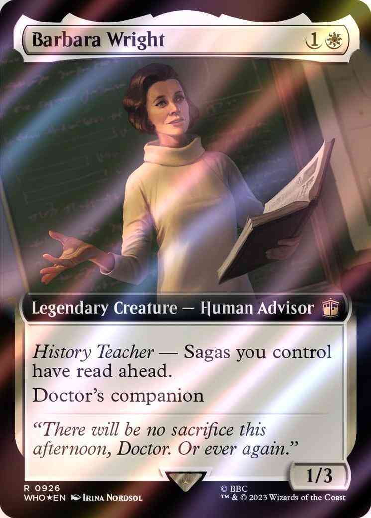 Barbara wright 926 – Magic Barbara Wright [926] [Extended Art] [Universes Beyond: Doctor Who] [Surge Foil]
