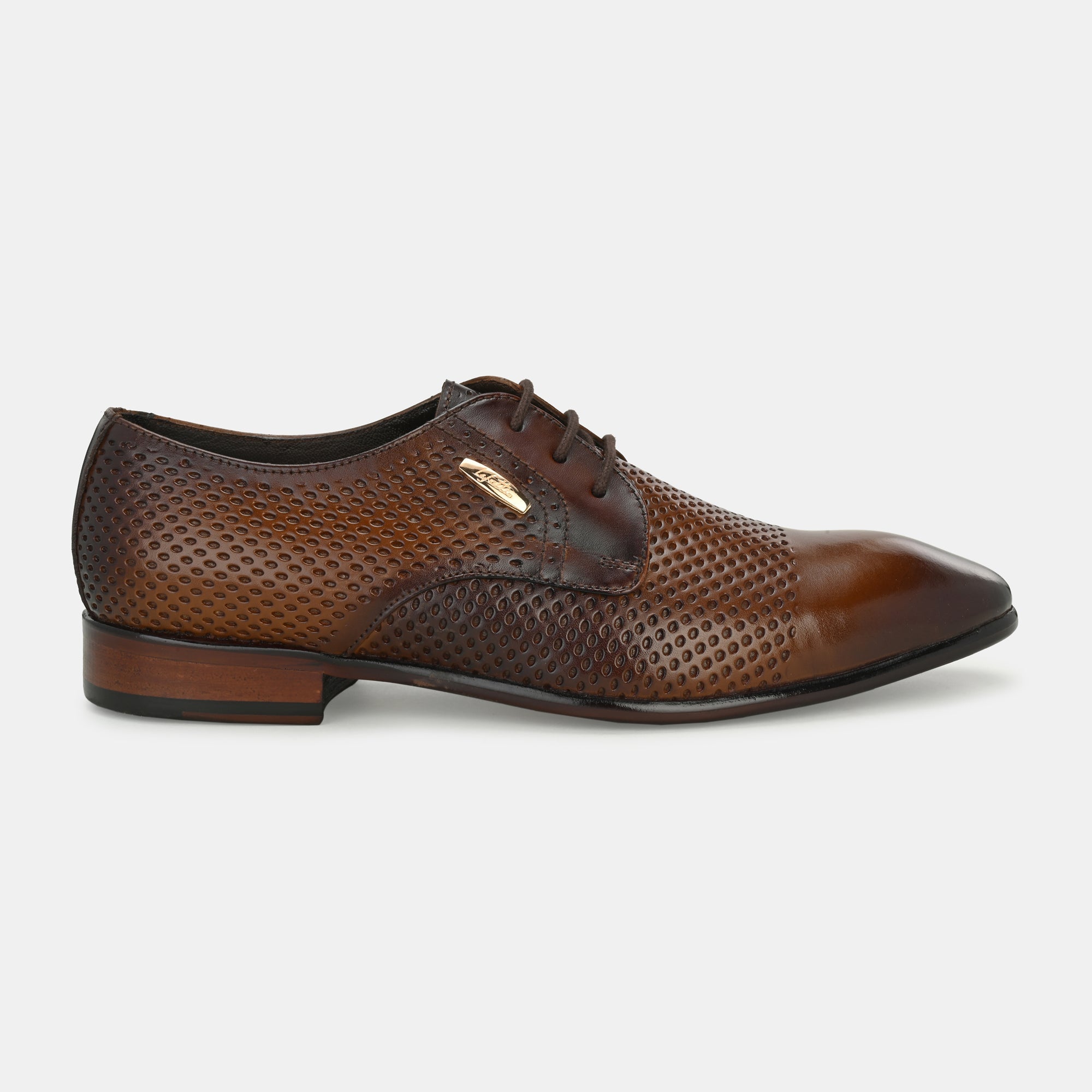 Tan Perforated Lace-Up Shoes by Lafattio - view 8
