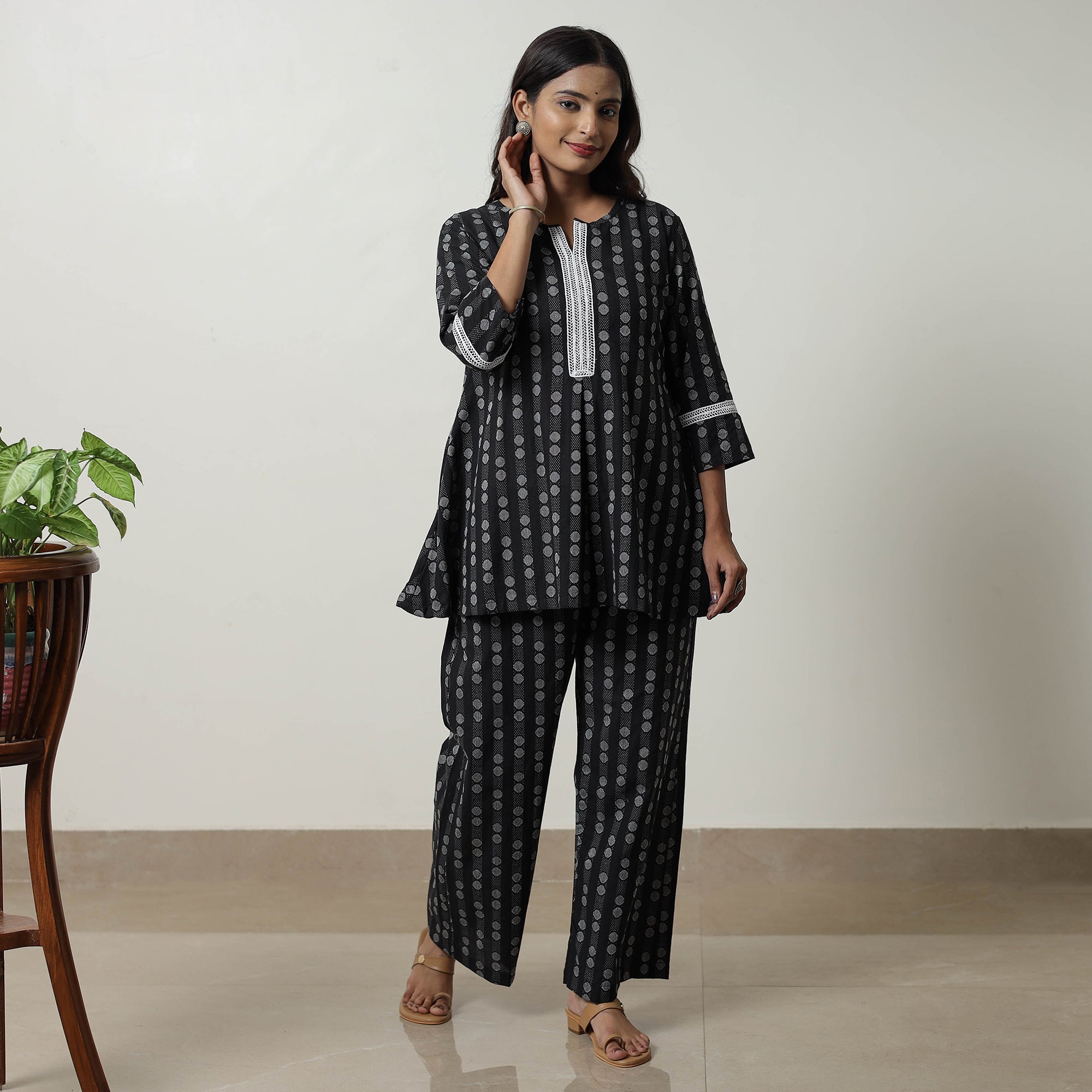 ITOKRI CASUALS Black - Jacquard Cotton Co-Ord Set 08 - view 2