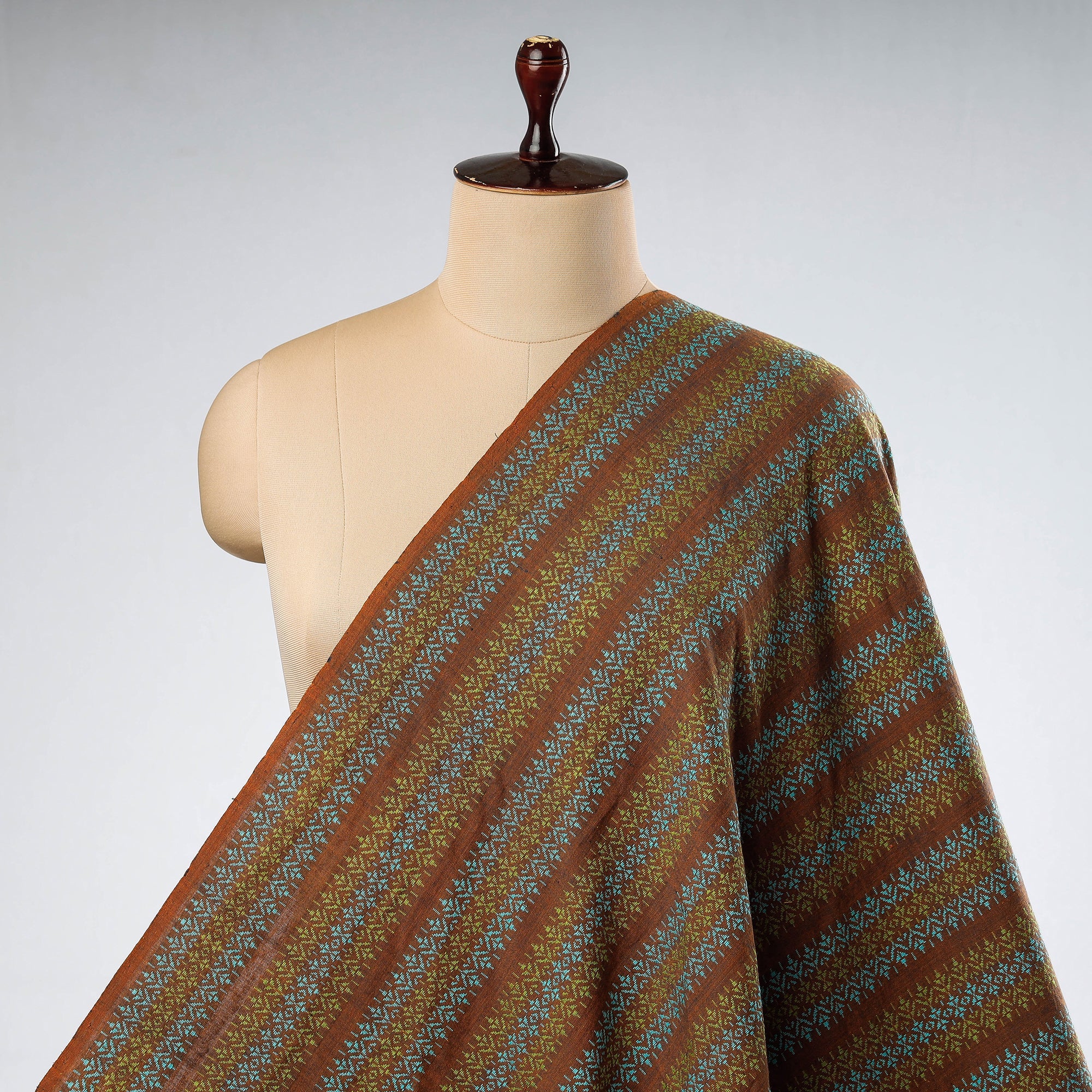 AAGOR DAAGRA AFAD Brown - Bodoweaves Handloom Cotton Fabric