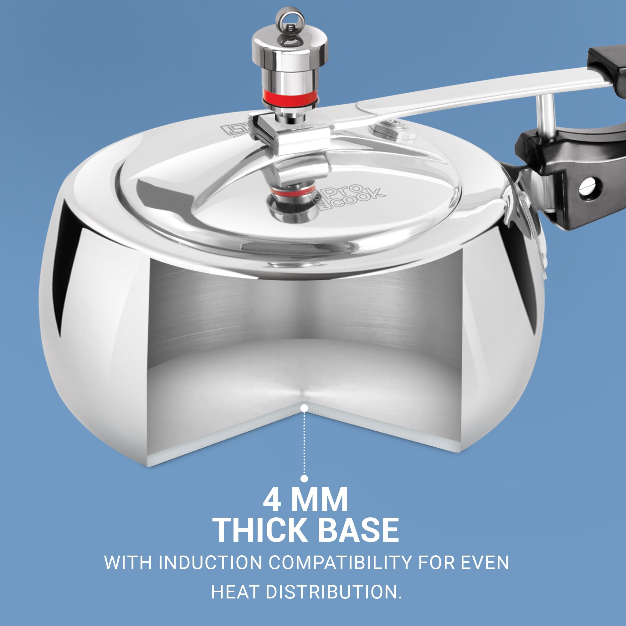 Pressure Cooker Inner Lid Curve Aluminium Induction (Milton Procook) - view 6