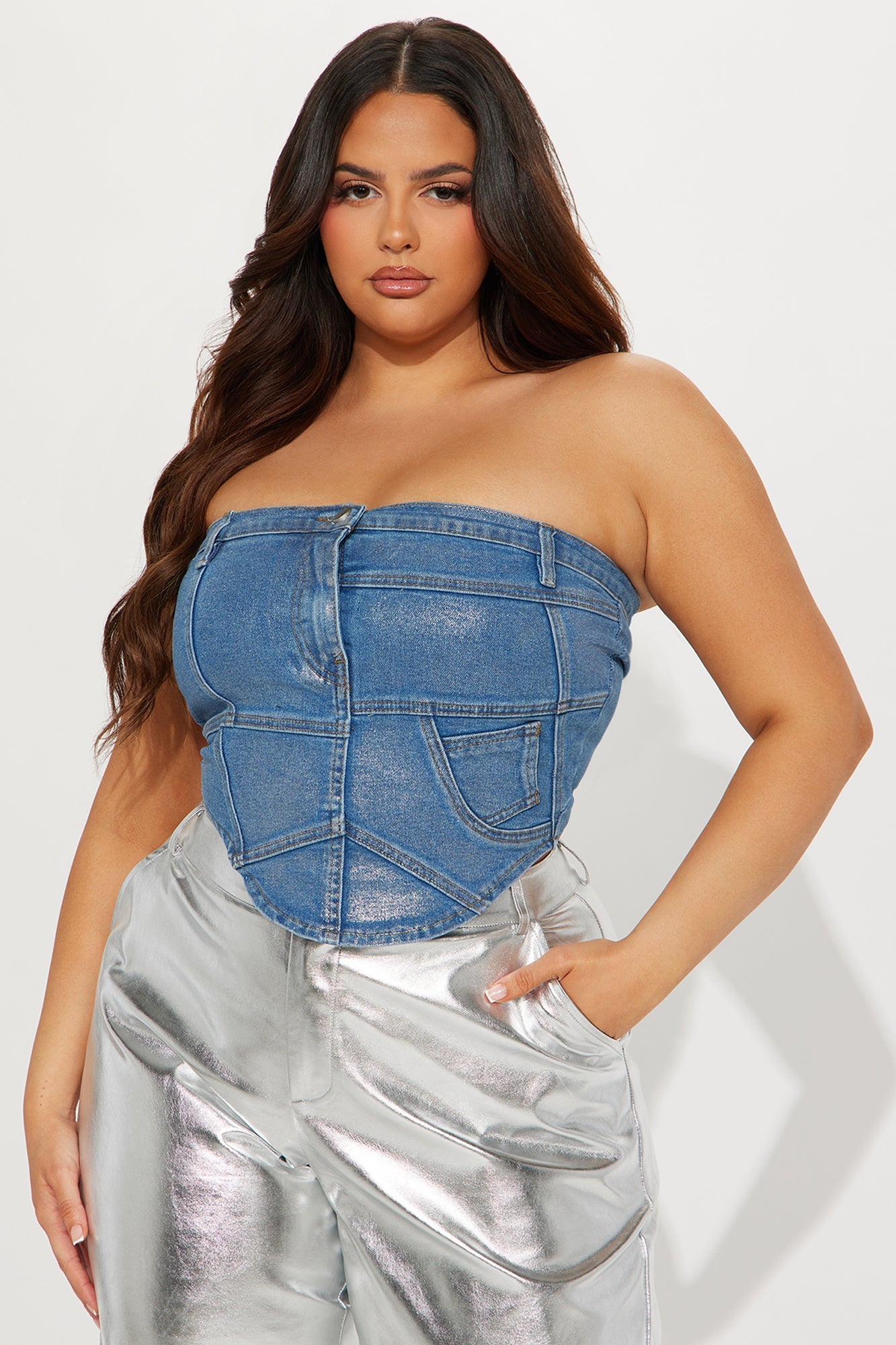 BlackTree Denim Corset Top