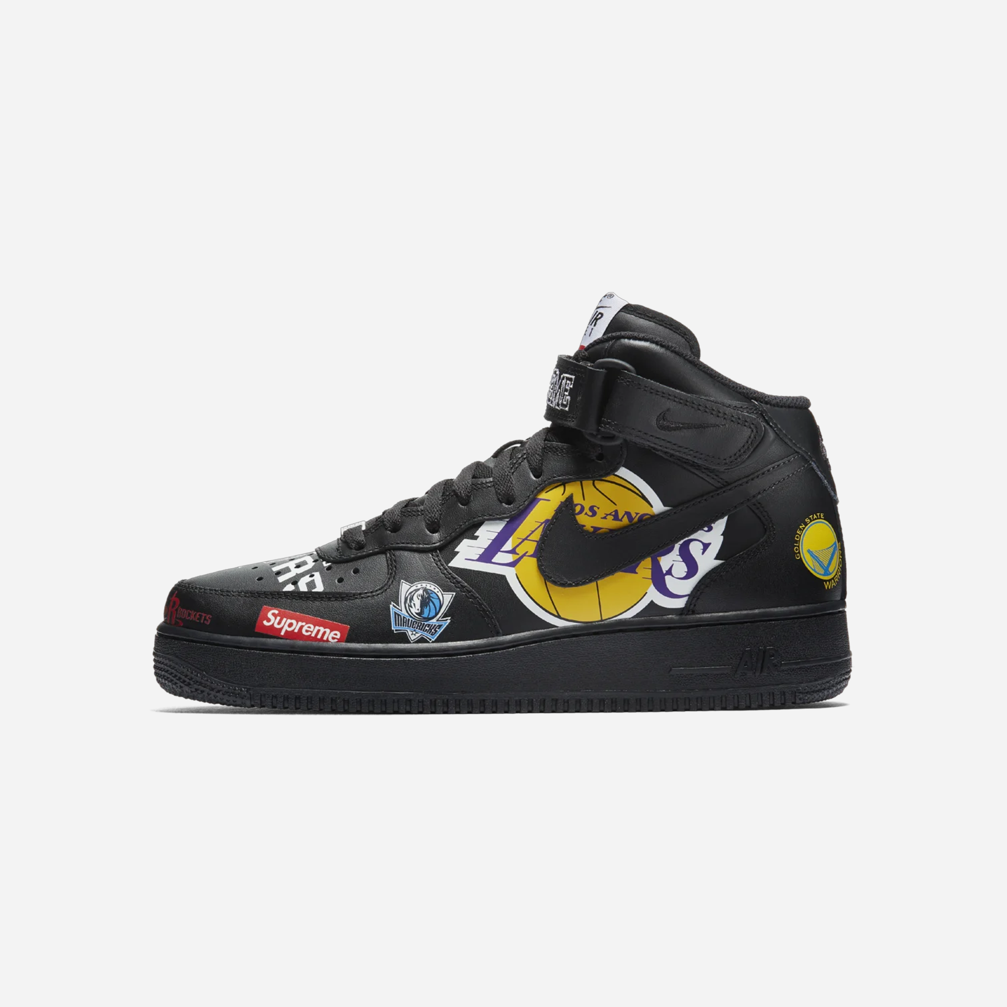 Nike Air Force 1 Mid Supreme NBA Black - view 2
