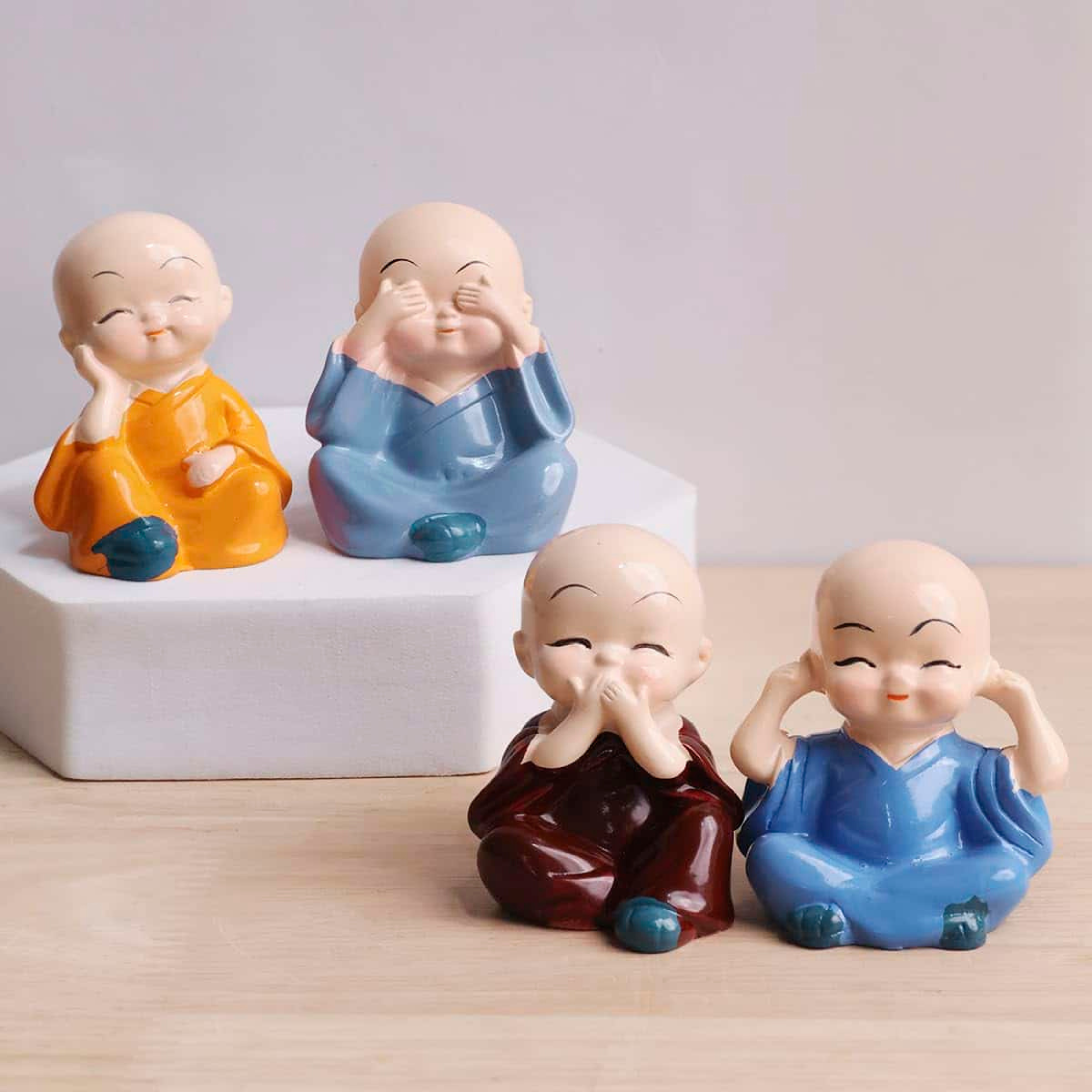 Seed2Plant Baby Mini Monk Set of 4 Decorative Miniatures - view 2
