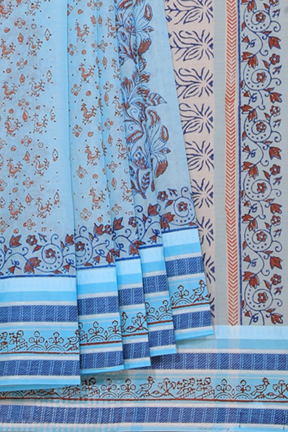 Kalanjali Ethnics Hand block printed cotton saree