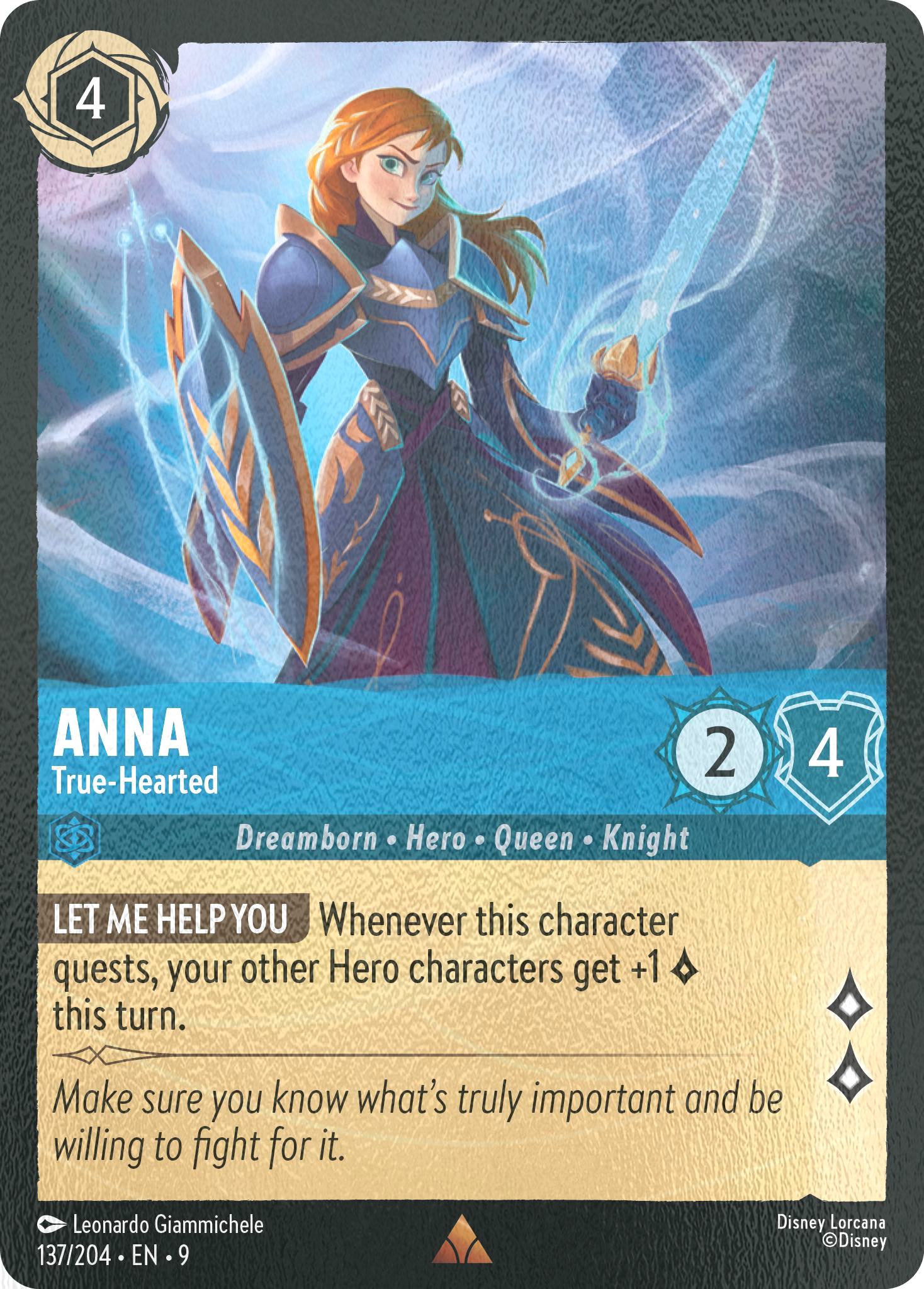 204 fabled cold – Lorcana Anna - True-Hearted - 137/204 [Fabled] [Cold Foil]