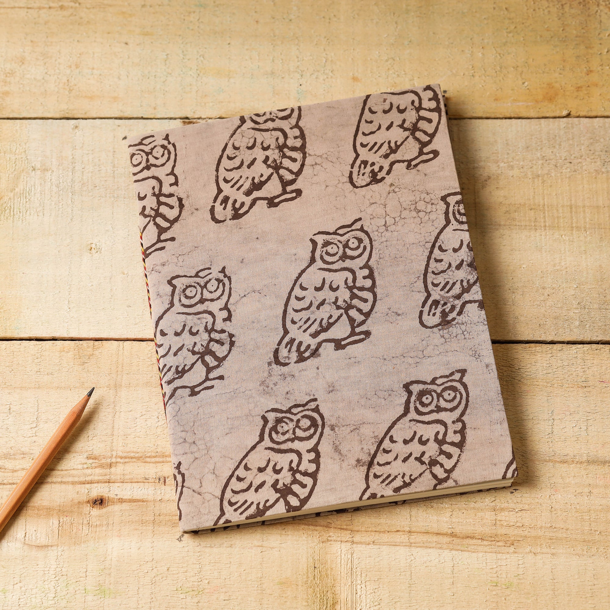 BINDAAS UNLIMITED Brown - Bindaas Fabric Cover Handmade Paper Notebook (9 x 7 in)