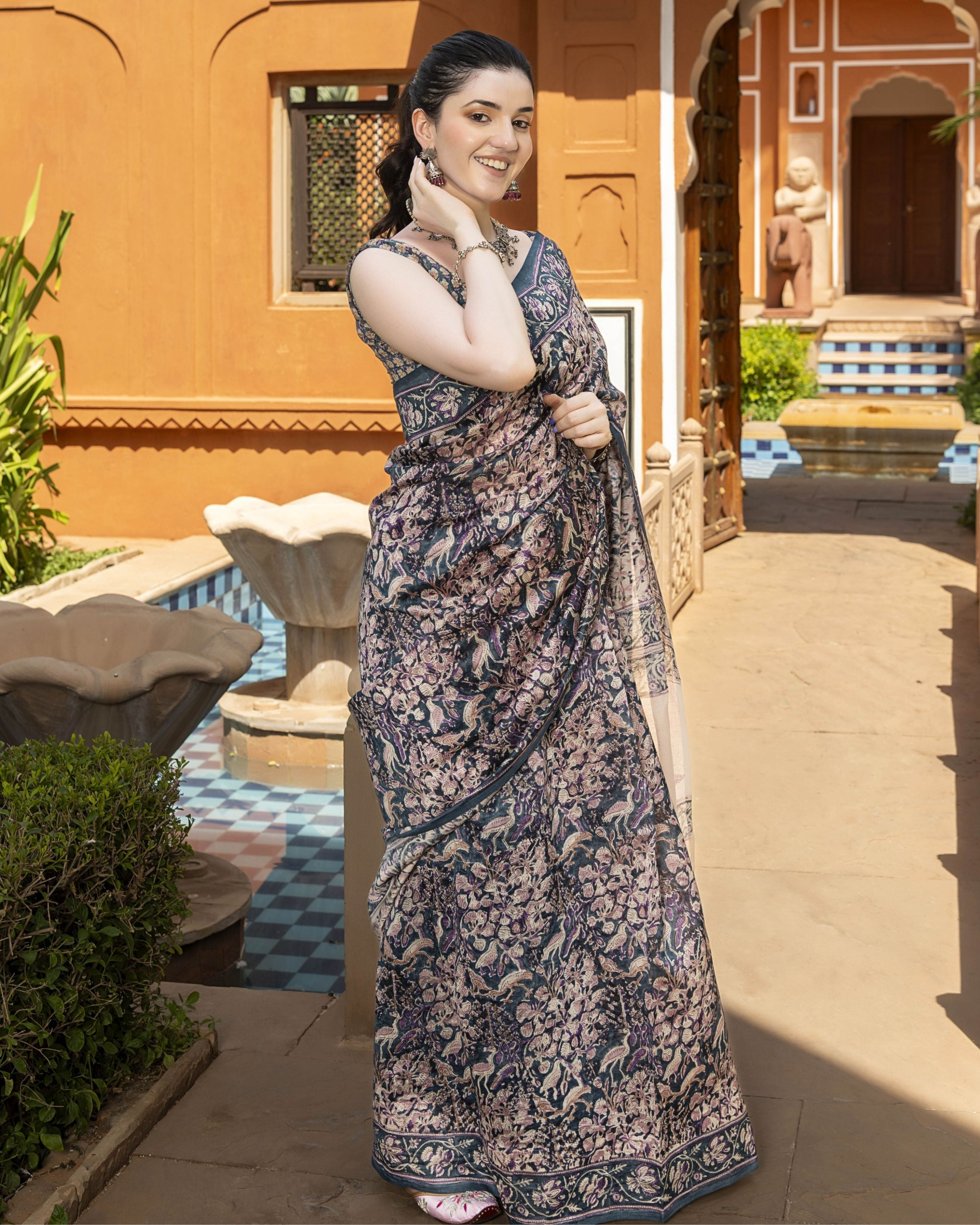 Aachho Ahalya Handblock Chanderi Saree – Women's - view 2