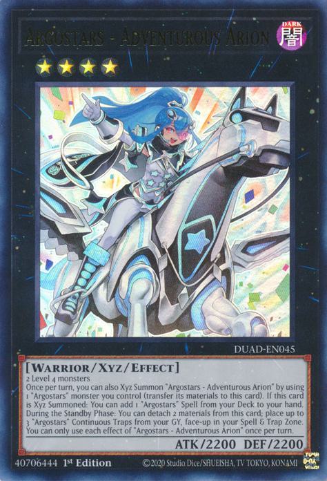 Yu-Gi-Oh! Argostars - Adventurous Arion - DUAD-EN045 - Ultra Rare - 1st Edition