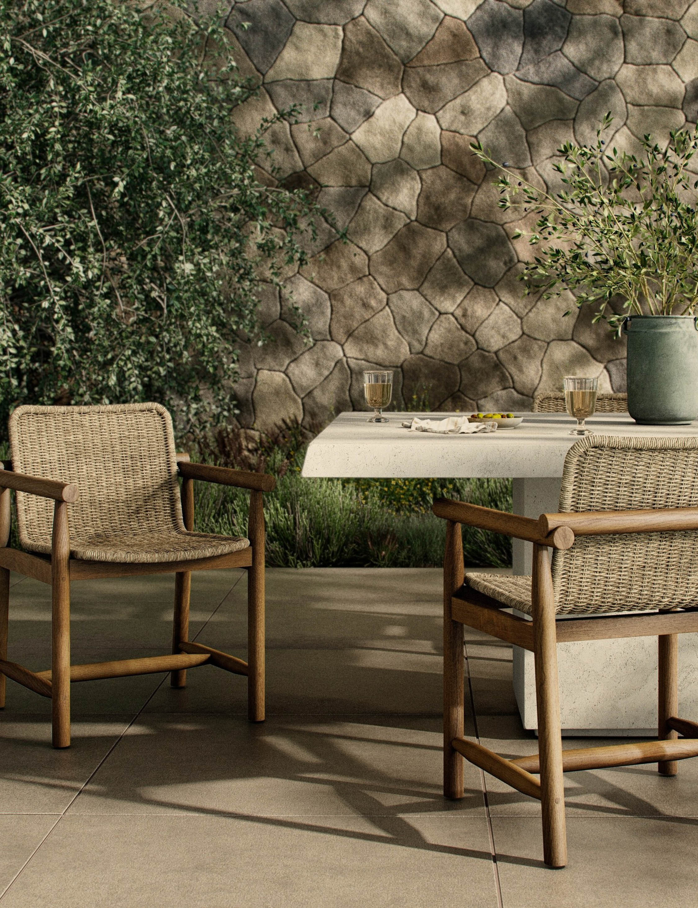Lulu and Georgia Dume Indoor / Outdoor Dining Arm Chair by Amber Lewis x Four Hands - view 2