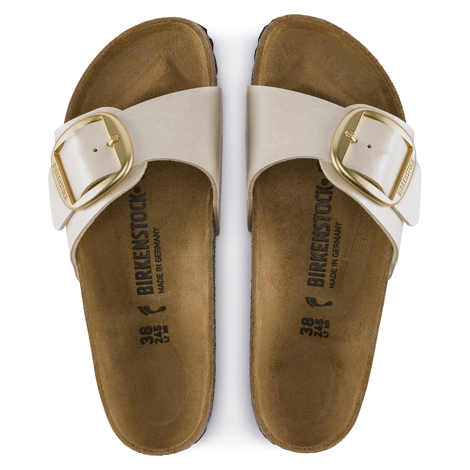 Birkenstock Madrid Big Buckle Birko-Flor – White White/Graceful Pearl