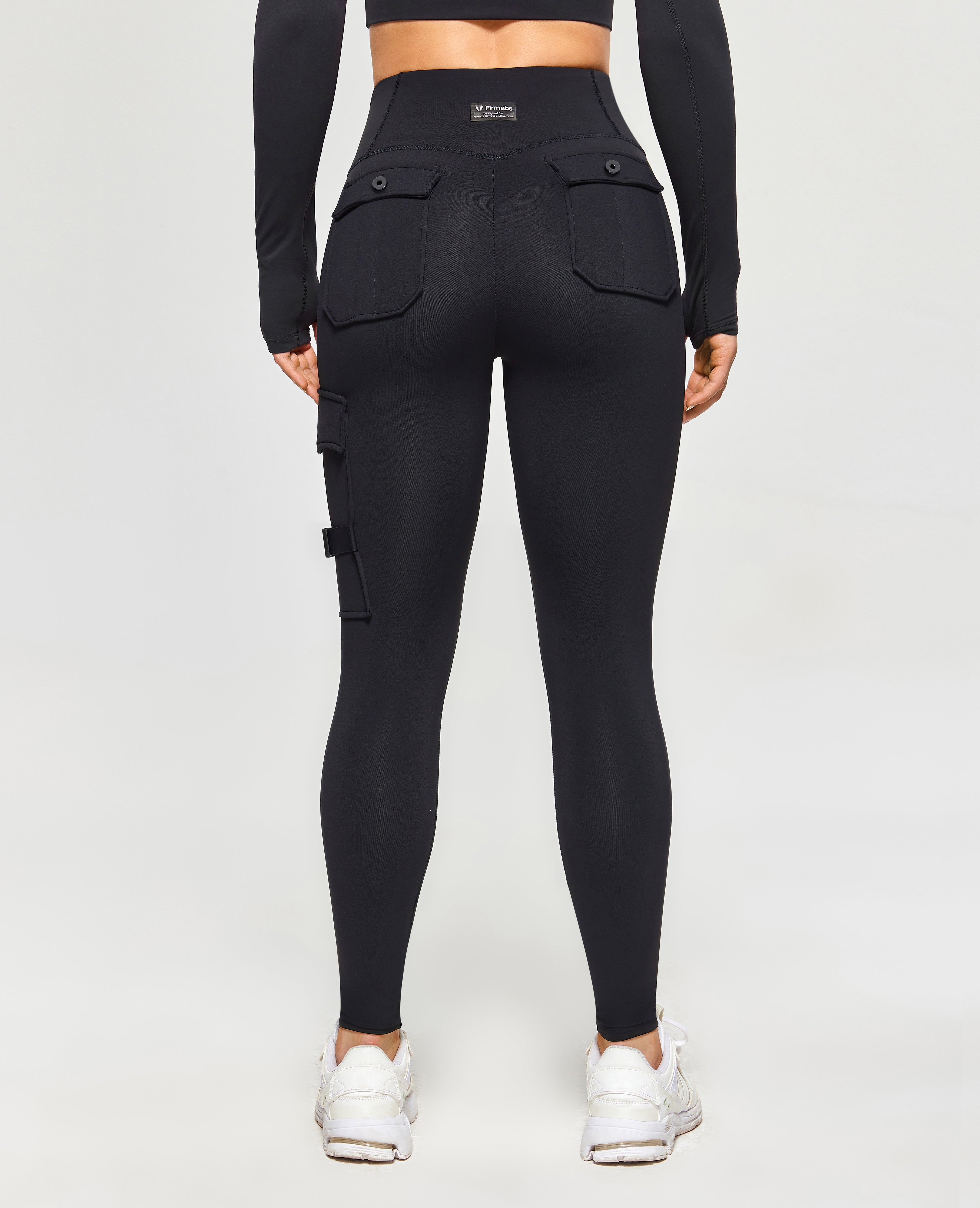 FIRM ABS Thermal Fleece Cargo Leggings - Black - view 3