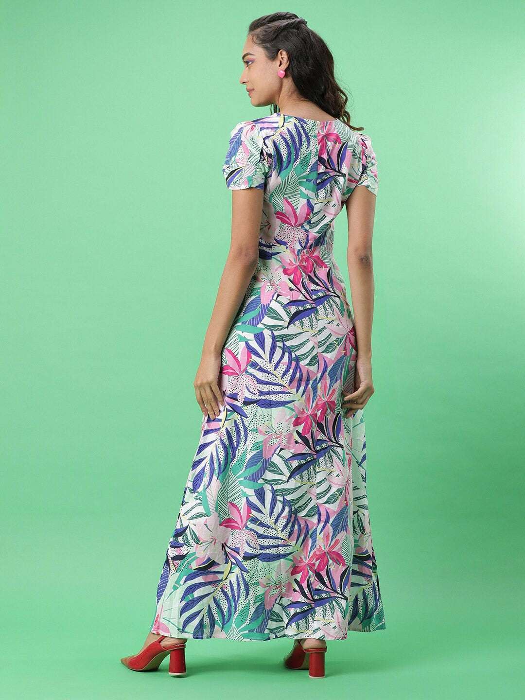 Freehand By The Indian Garage Co Women Tropical Maxi Dress With Cut Out - view 4