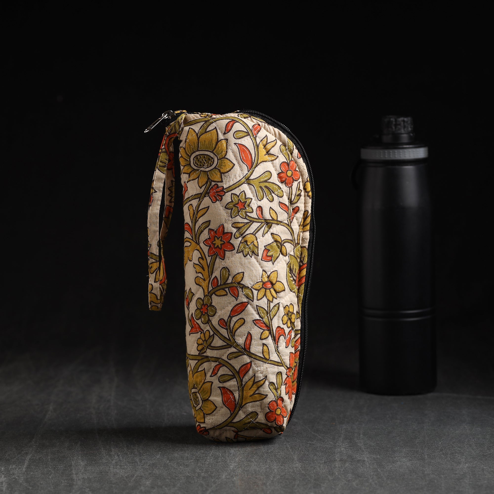 JALPARI Beige - Handmade Cotton 1L Water Bottle Cover 19